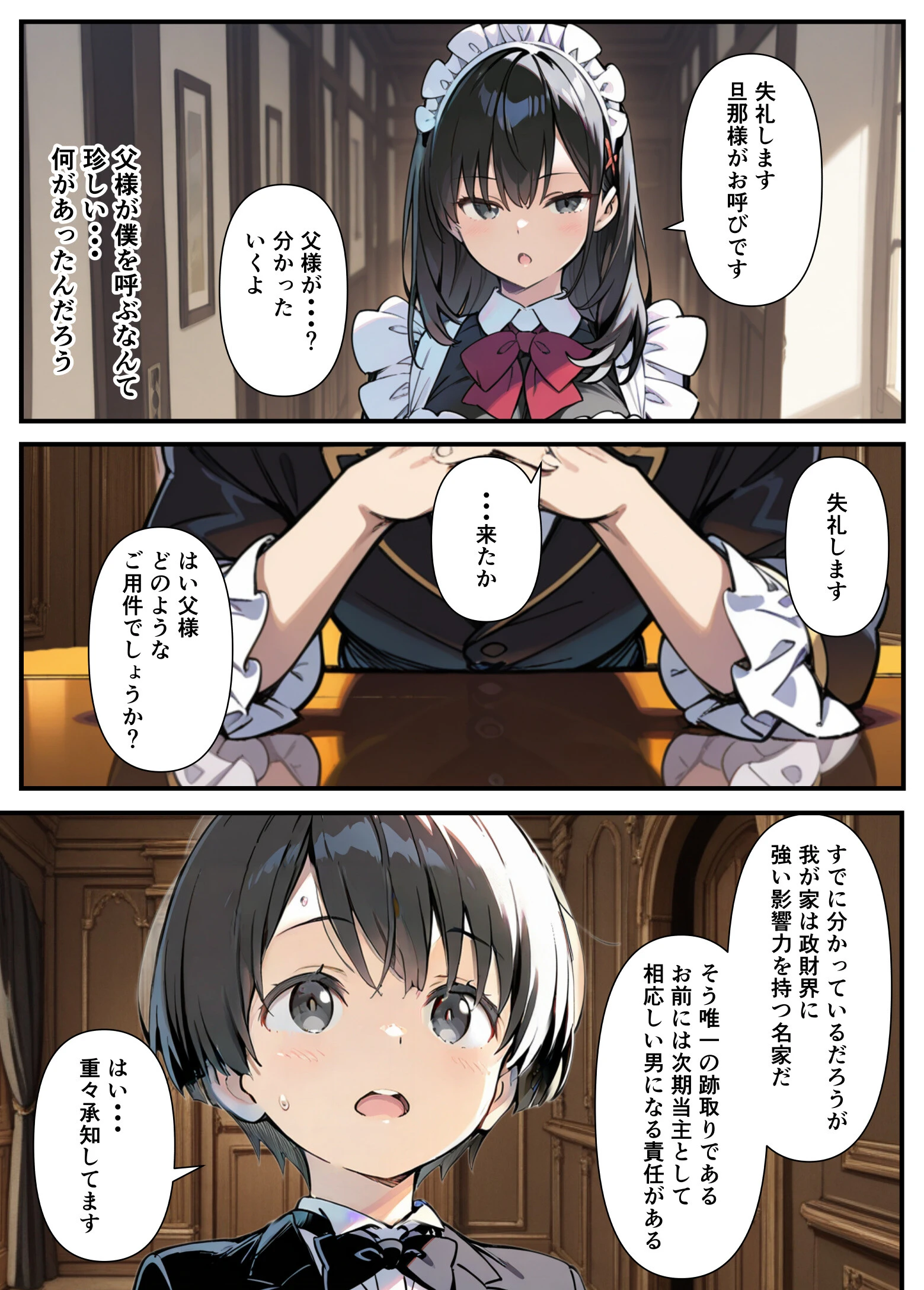巨乳専属メイドにえっちな英才教育される話 モザイク版ページ4