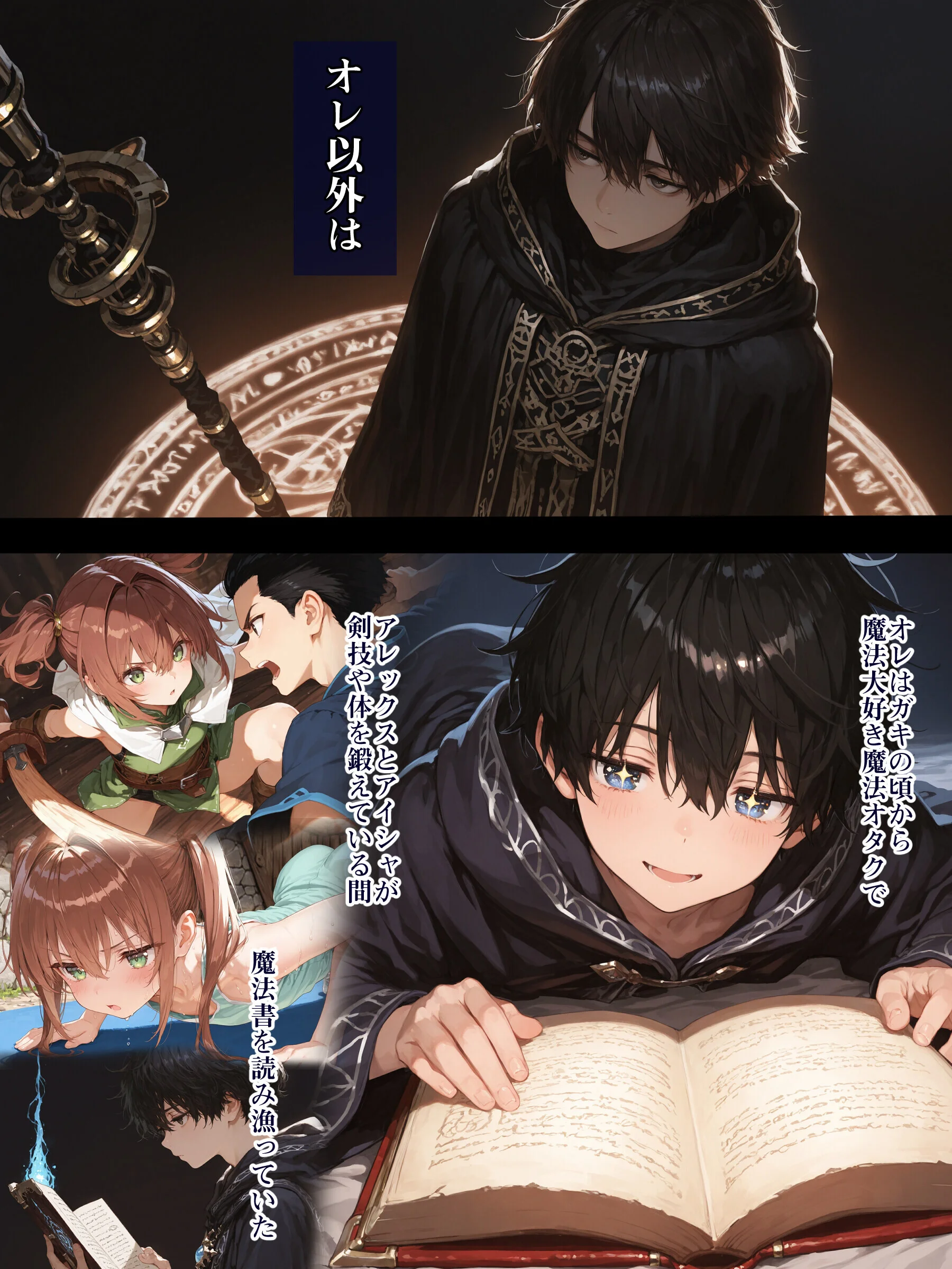 幼馴染冒険者パーティーのお荷物魔法使いオレ 失われた高等魔法スリープを覚えて皆にようやく恩返し!と思ったけど性欲を抑えきれずパーティーメンバーの眠姦孕ませレ○プに使ってしまう◆ページ9