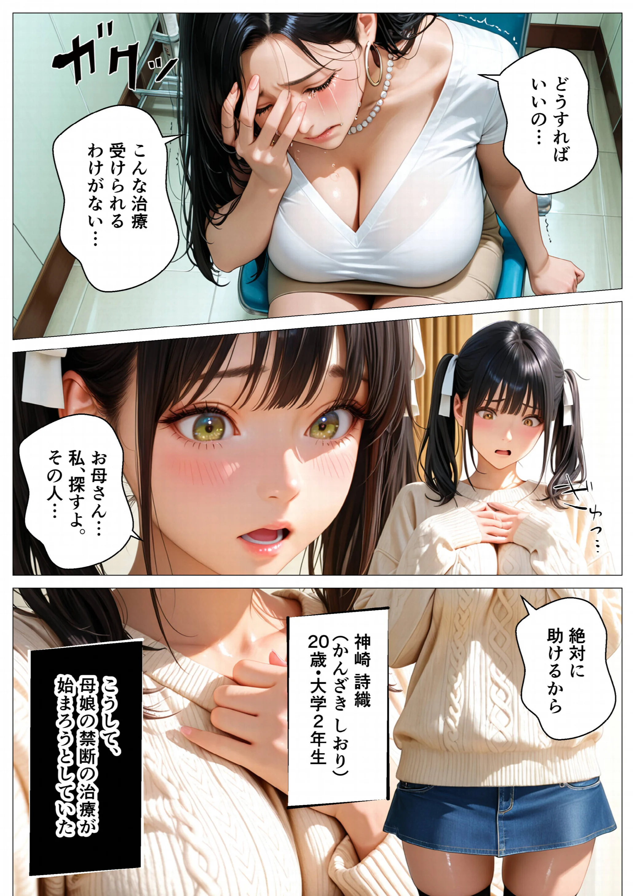 精液治療〜治療と称して放尿アクメするまで母娘を犯してみた〜ページ6