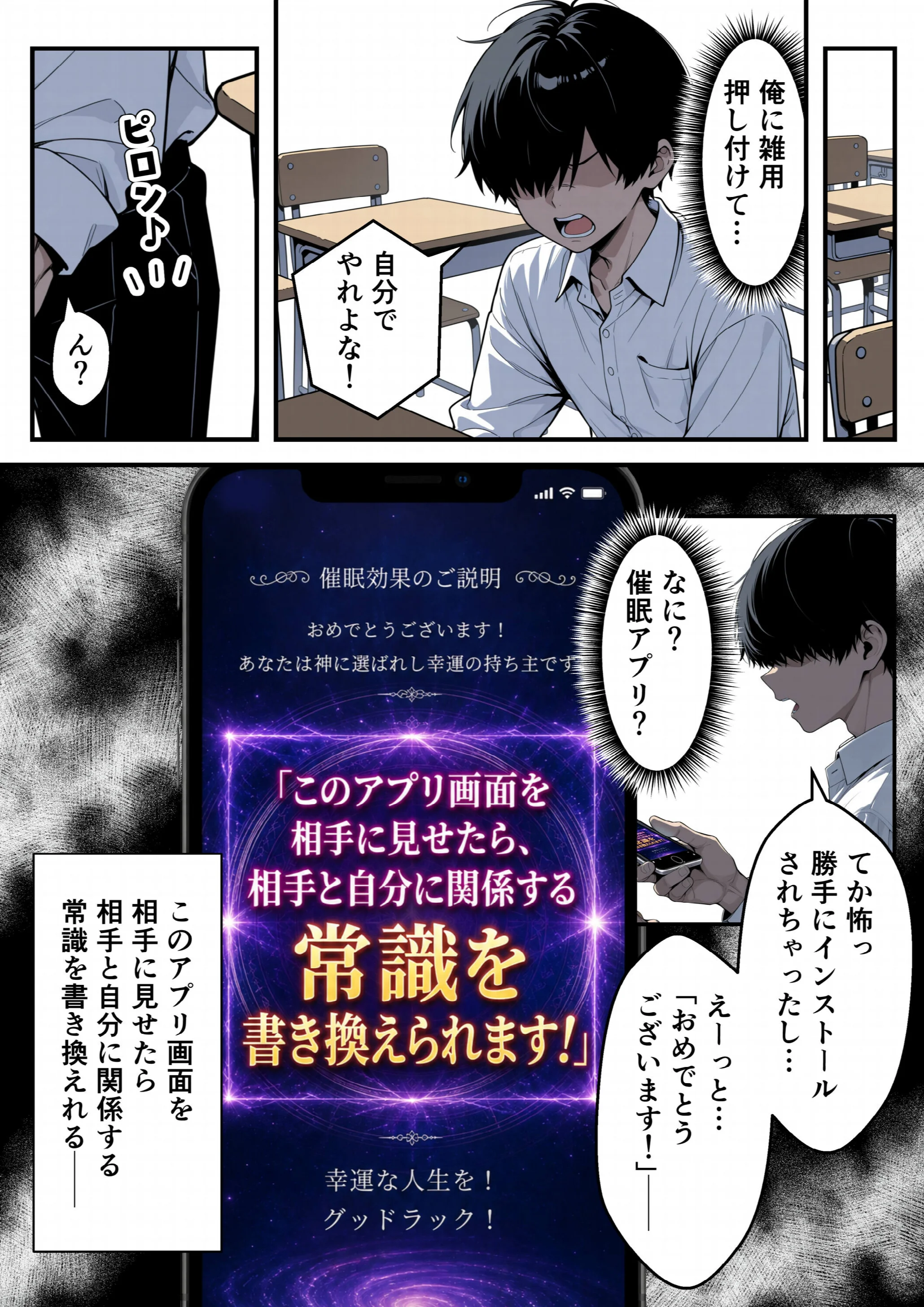 いじめられっ子の僕が催●アプリで性悪ギャルから逆レ○プ_搾精ハーレム地獄ページ12