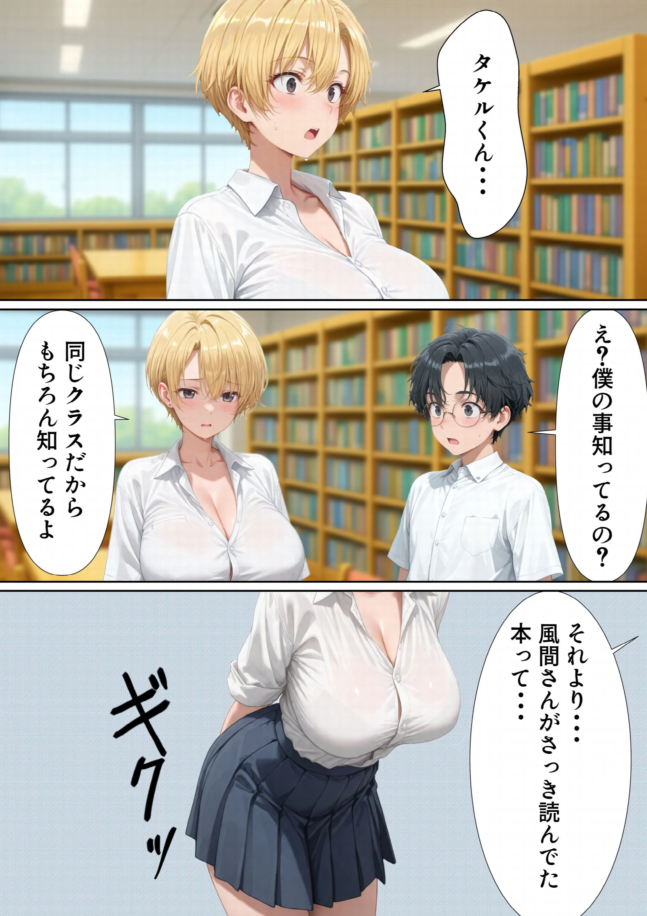 エロ同人大好きな女子校生ギャルがクラスメイトと初濃厚SEXページ4