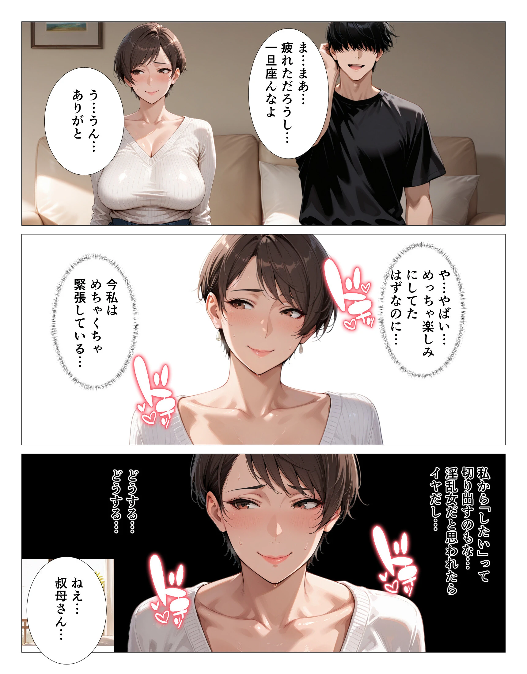 汗でピタピタになったタンクトップ越しに叔母さんの爆乳揉んだら中出しHさせてくれた2 ー潮吹き編ーページ7