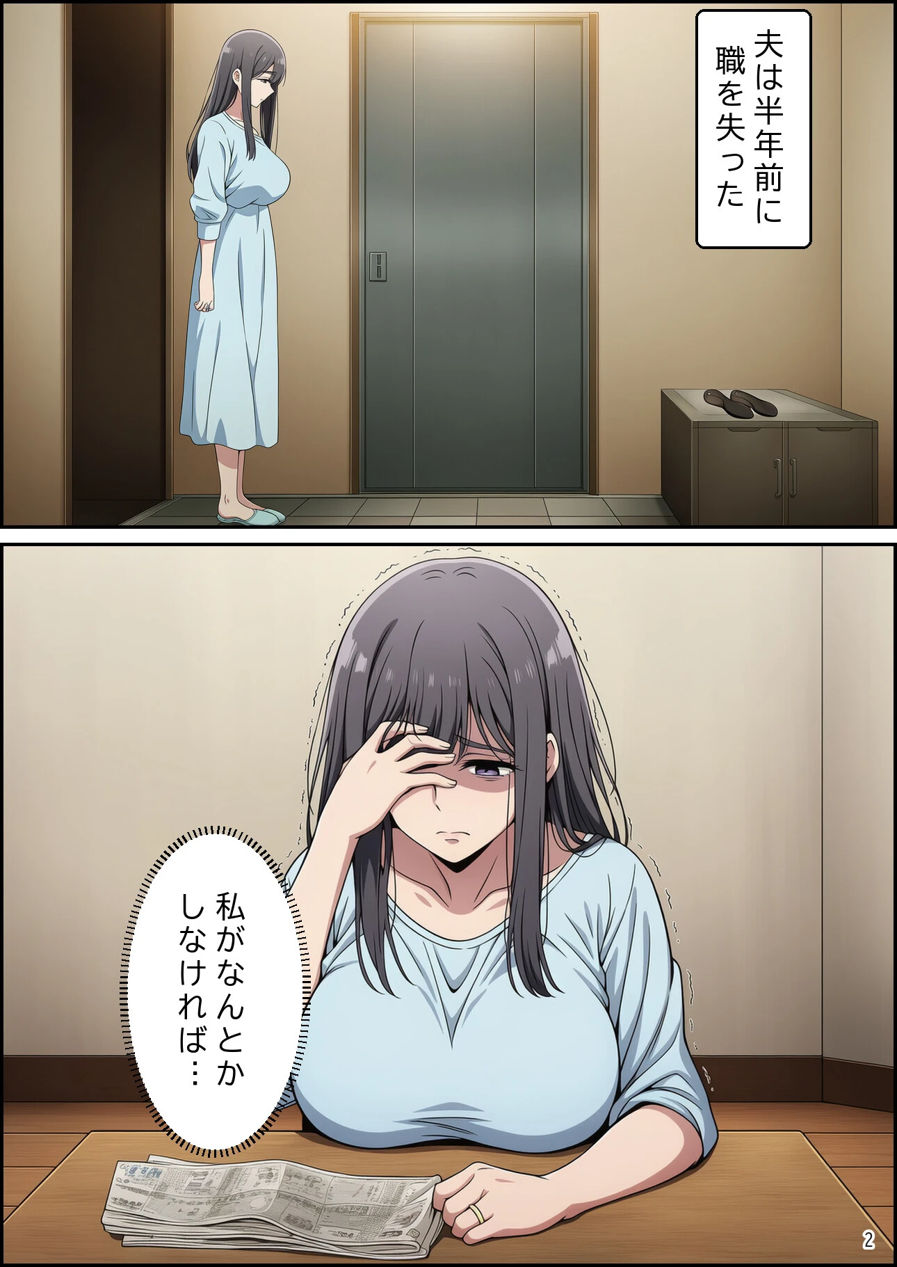 家賃のかわりに…〜家賃滞納3か月の人妻が身体で大家に支払う話〜ページ2