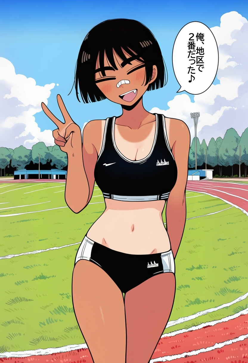 ボーイッシュ褐色陸上女子に無責任中出ししまくって孕ませるまで。ページ3