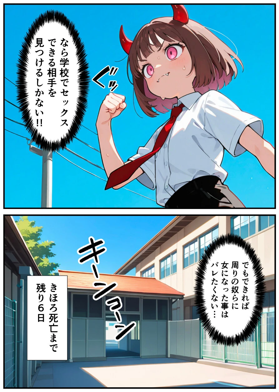 突然淫魔に女体化した俺が学校で初めてセックスする話ページ7