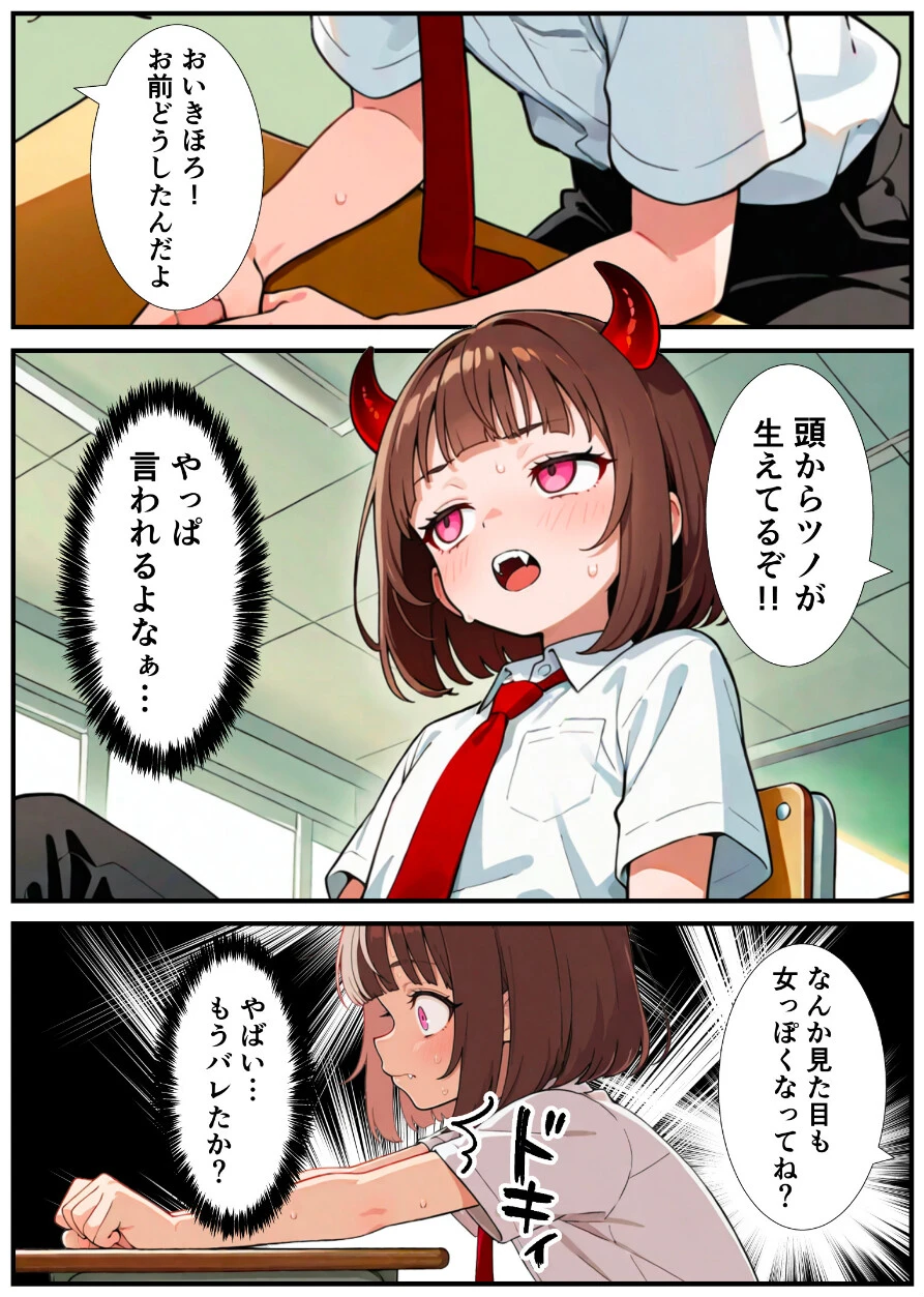突然淫魔に女体化した俺が学校で初めてセックスする話ページ8