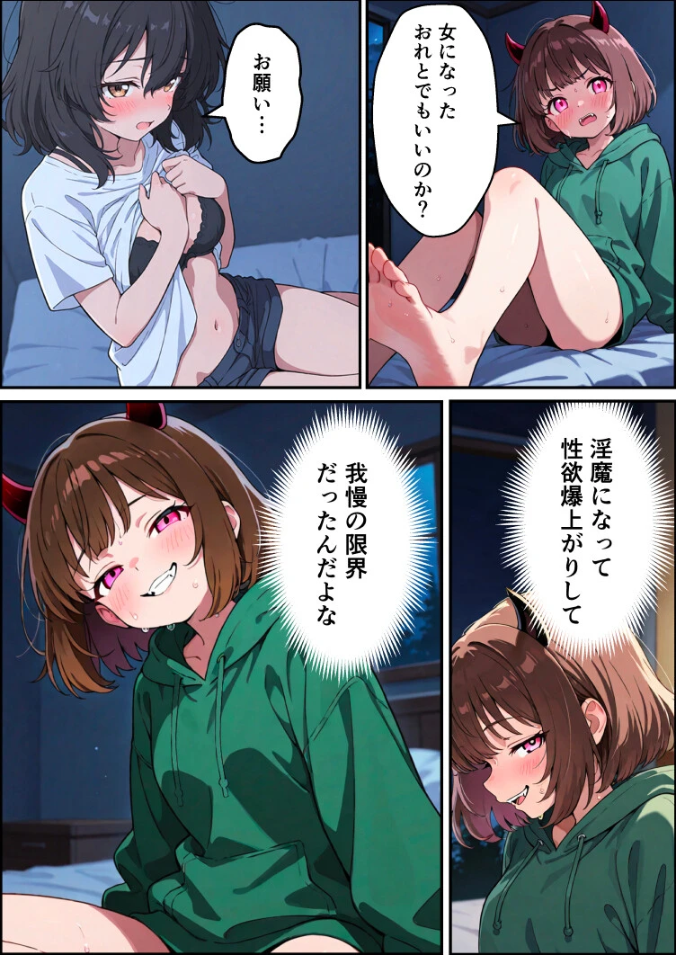 突然淫魔に女体化した俺が妹とセックスする話ページ15