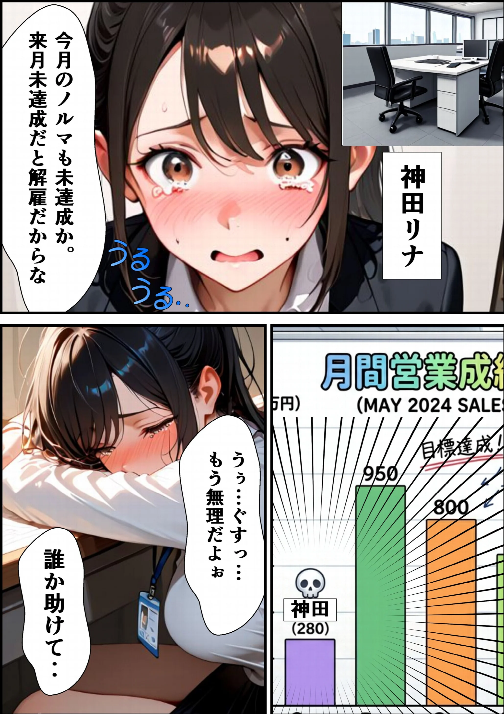 ようこそ、我が社の肉便器営業課へ。泣き虫最下位OLが肉体調教されて下剋上契約！