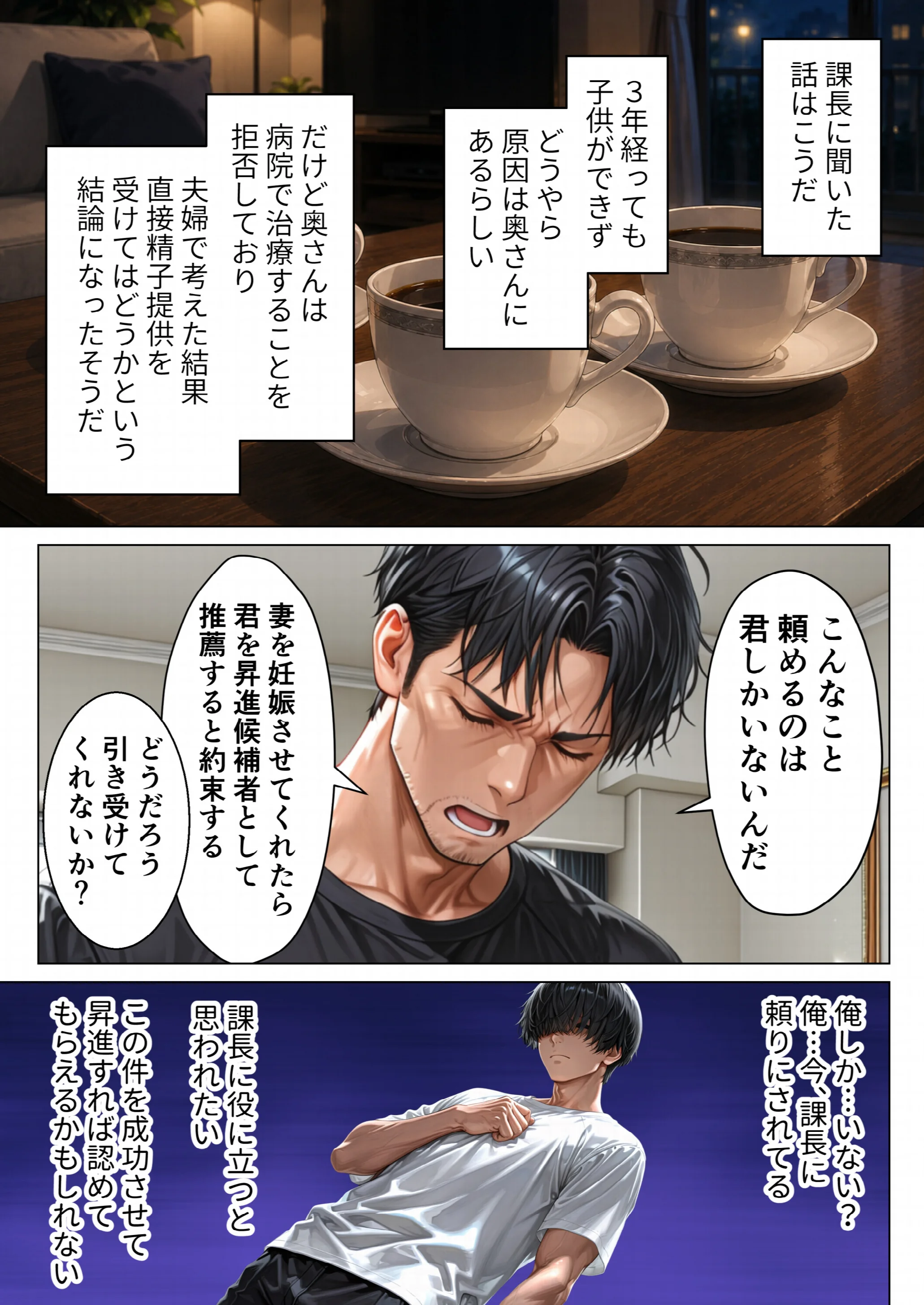 昇進を賭けて種なし上司の清楚妻と本気で種付けセックスします！ページ11