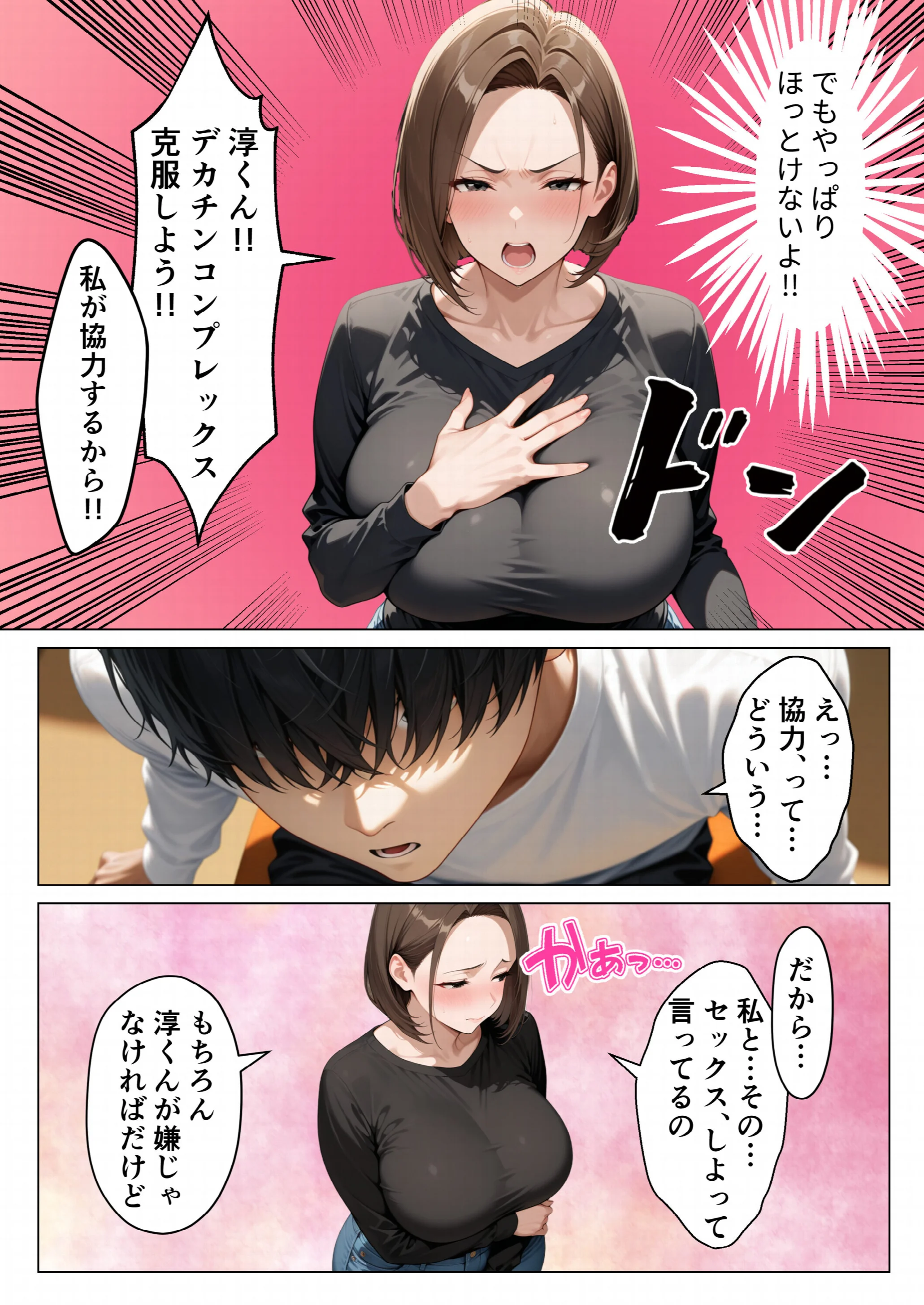 僕のデカチンコンプレックスを克服するため隣家のむちむち人妻と本気セックスします！ページ11