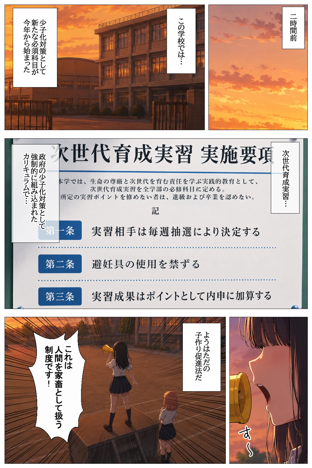 子作り必須の異常な学園で反対派だった女子がメス堕ちする話ページ2