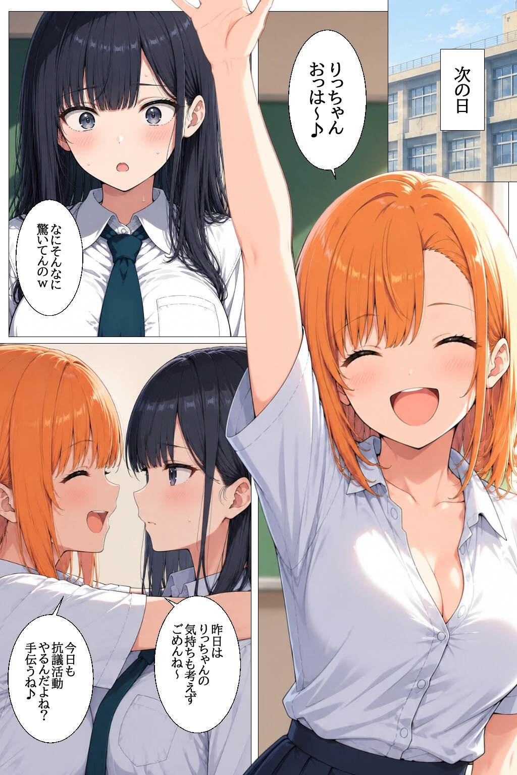 子作り必須の異常な学園で反対派だった女子がメス堕ちする話ページ13