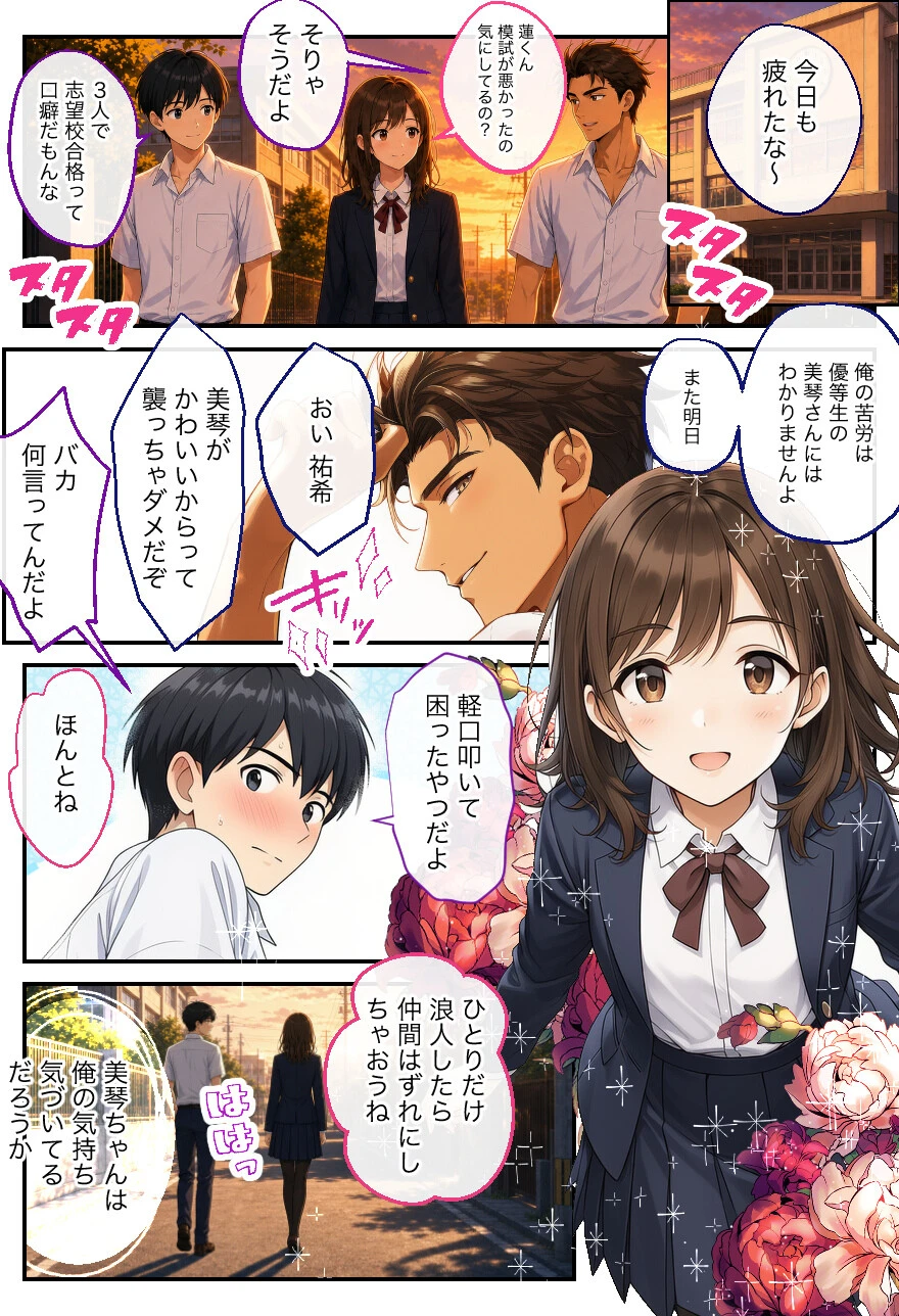告白する日に、好きな子が親友の中出しで汚れた〜混ざれたのに勃たなかった俺のBSS寝取られ〜ページ2