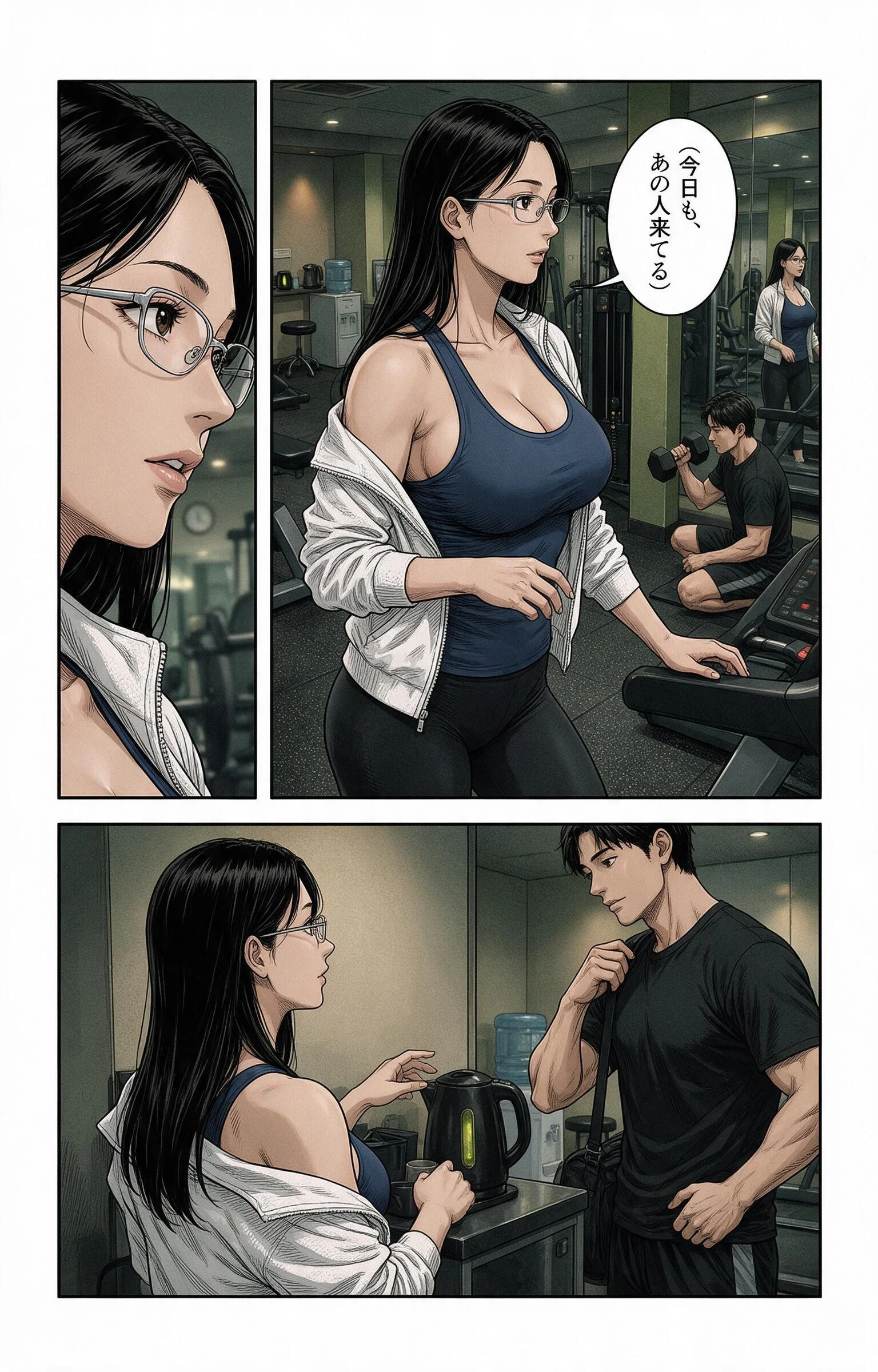 無防備すぎる巨乳ジムのお姉さんに給湯室で呼び止められたら上に跨がられて搾られた話ページ2