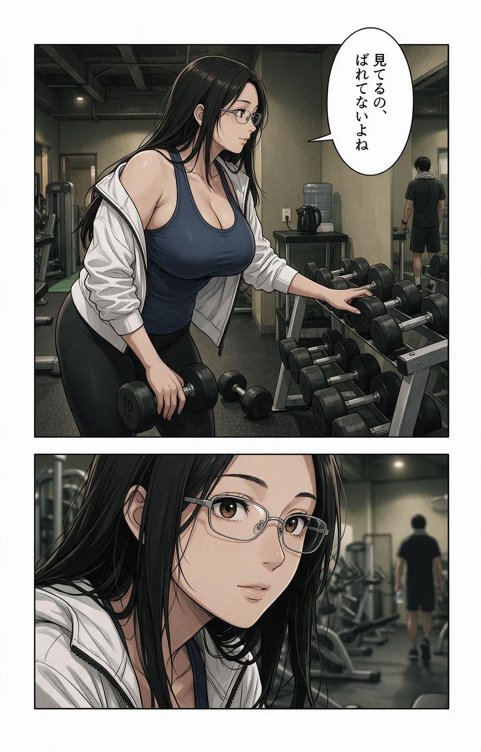 無防備すぎる巨乳ジムのお姉さんに給湯室で呼び止められたら上に跨がられて搾られた話ページ3