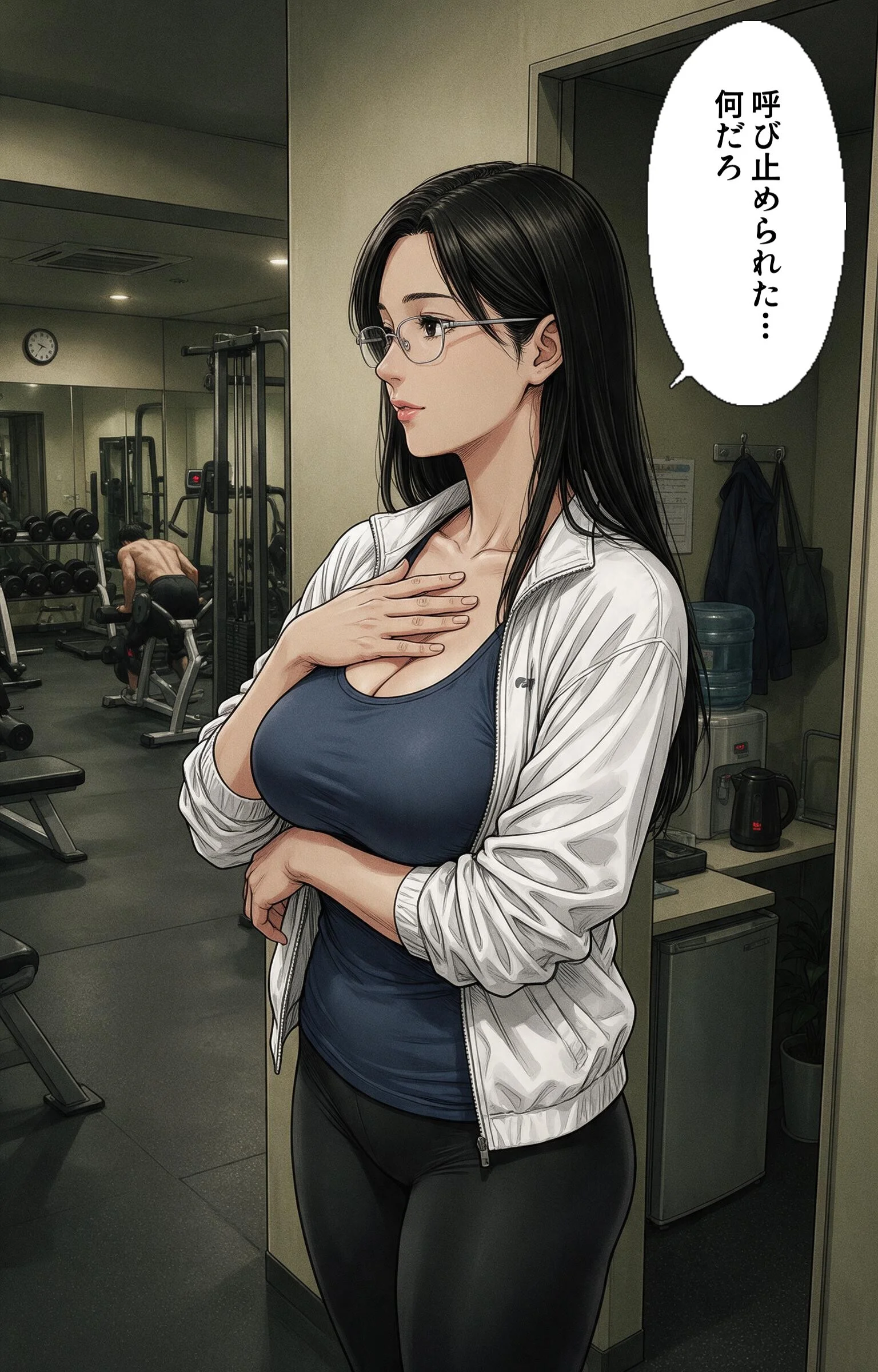 無防備すぎる巨乳ジムのお姉さんに給湯室で呼び止められたら上に跨がられて搾られた話ページ7