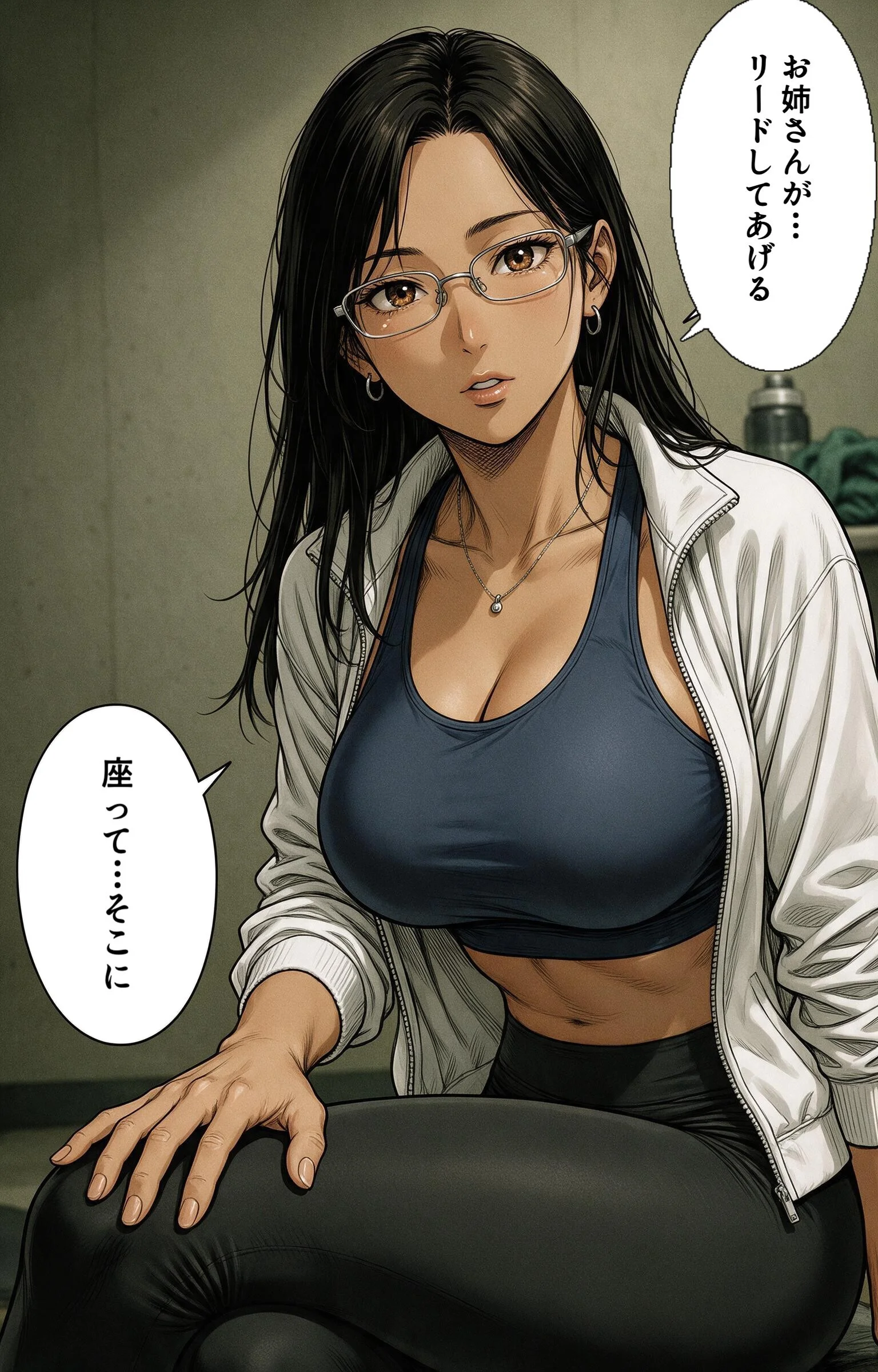 無防備すぎる巨乳ジムのお姉さんに給湯室で呼び止められたら上に跨がられて搾られた話ページ12