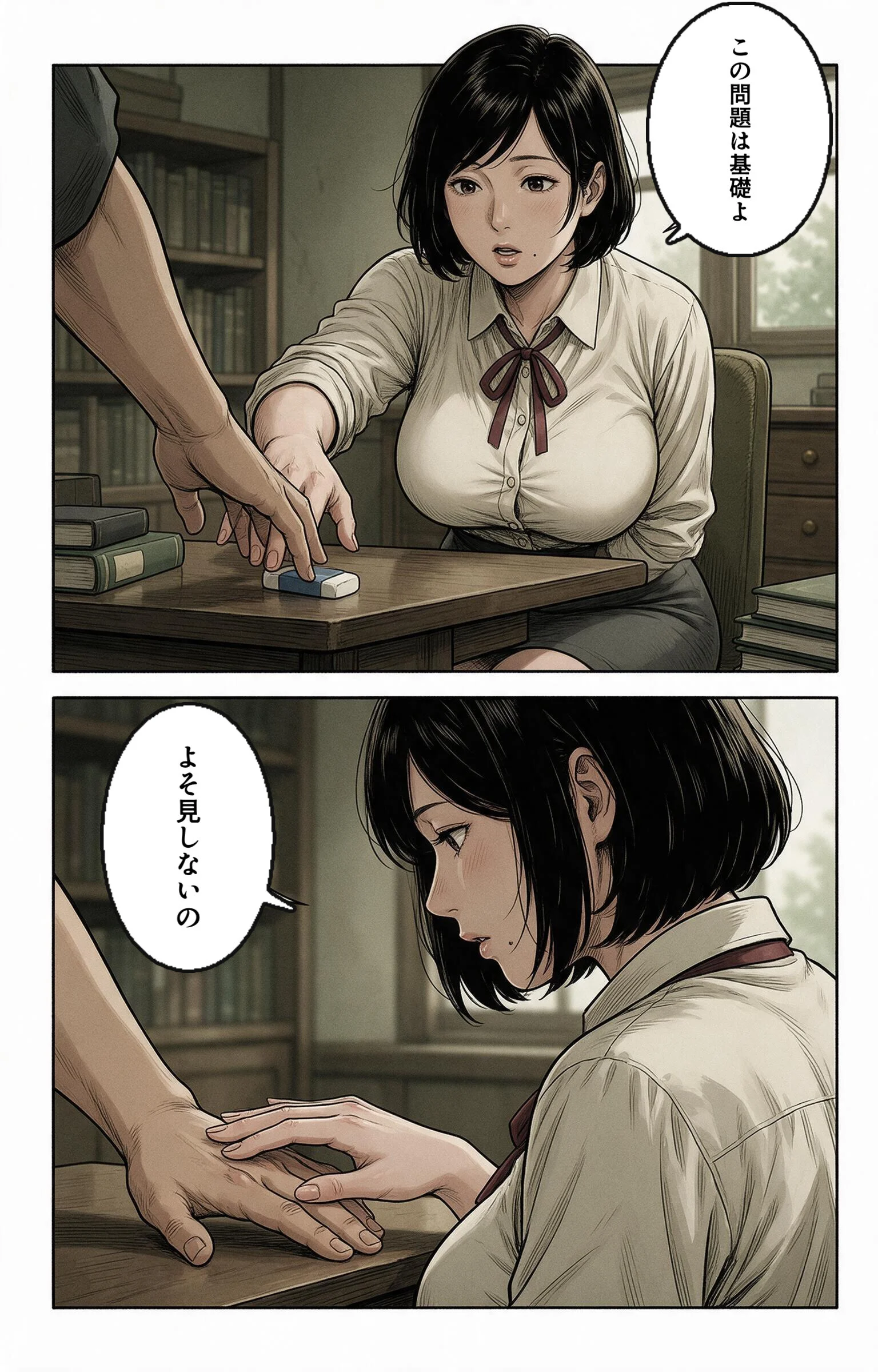 お堅いと思ってた巨乳家庭教師のお姉さんに勉強を教わってたら身体で覚えろって教え込まれた話ページ6