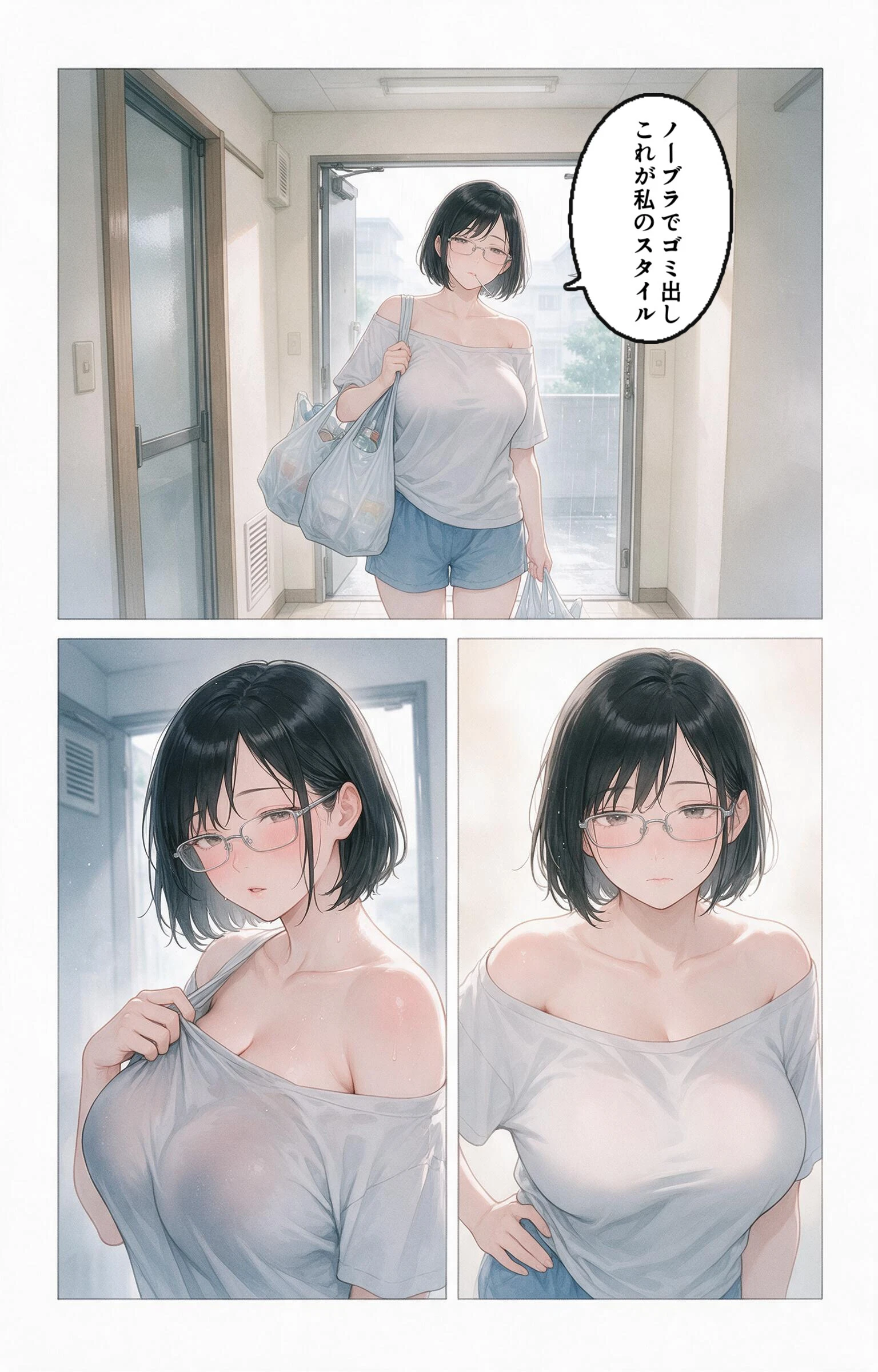 濡れた服が張り付いたノーブラ隣の奥さんを土砂降りの雨宿りで匿ったら押し倒されて生ハメされた話ページ2