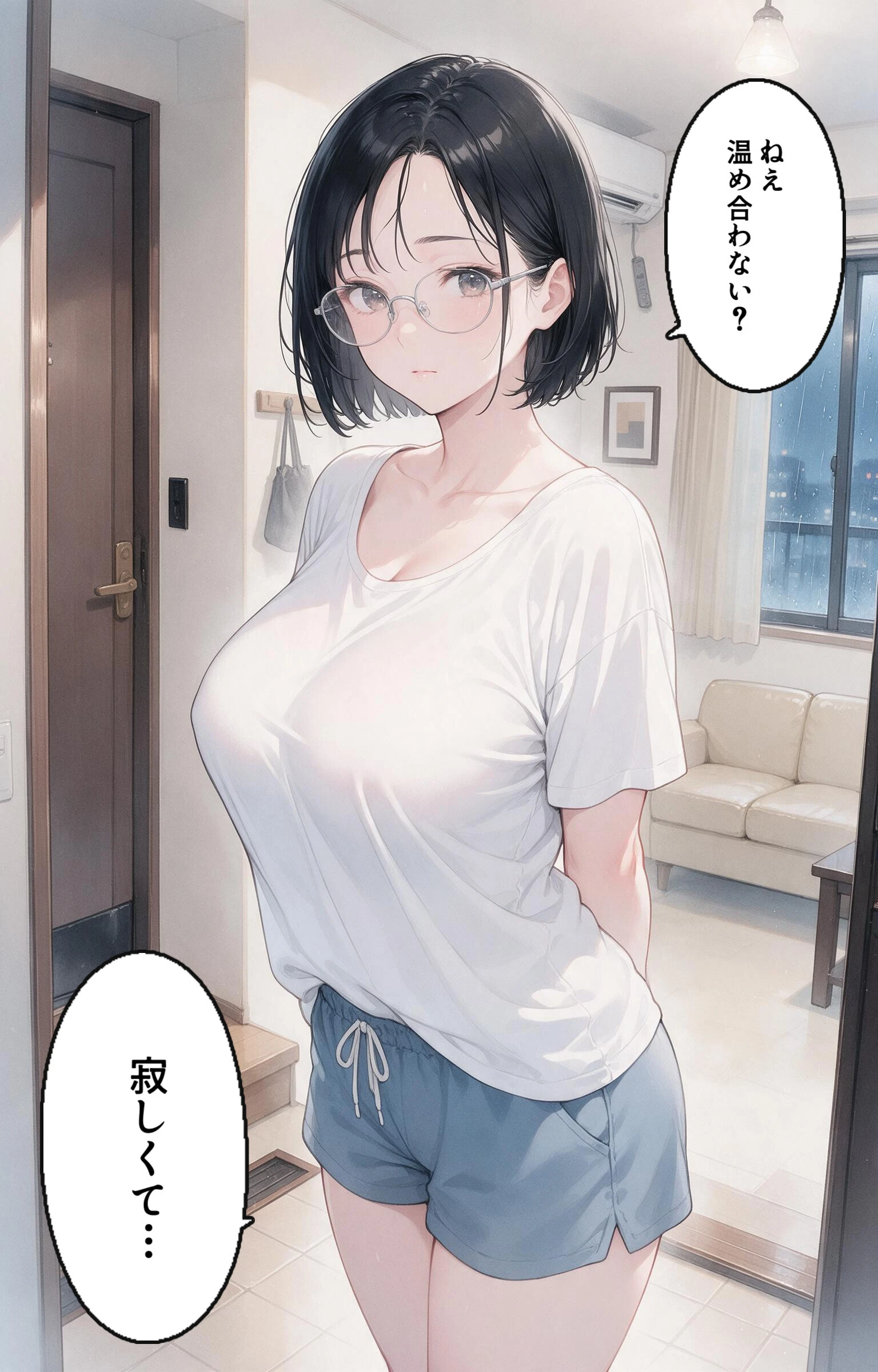 濡れた服が張り付いたノーブラ隣の奥さんを土砂降りの雨宿りで匿ったら押し倒されて生ハメされた話ページ12