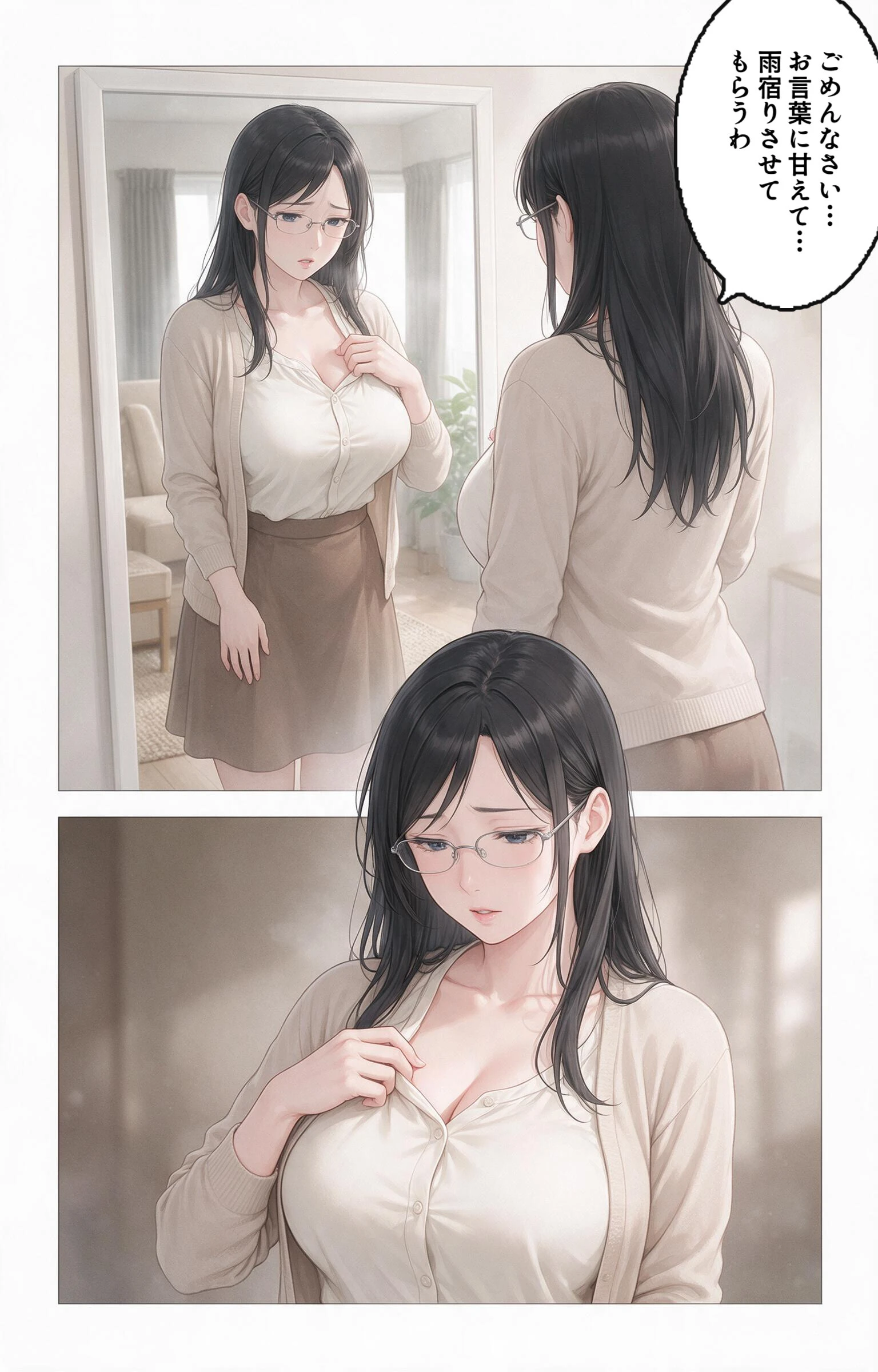 清楚だと思っていた巨乳人妻大家を土砂降りの雨宿りで匿ったら欲求不満でビッチビチだった話ページ8