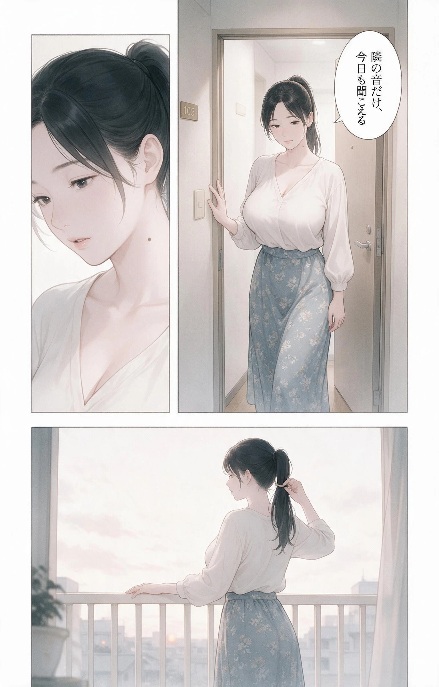 欲求不満な爆乳隣の奥さんを玄関先で抱きとめたら我慢できずに求めてきた話ページ2