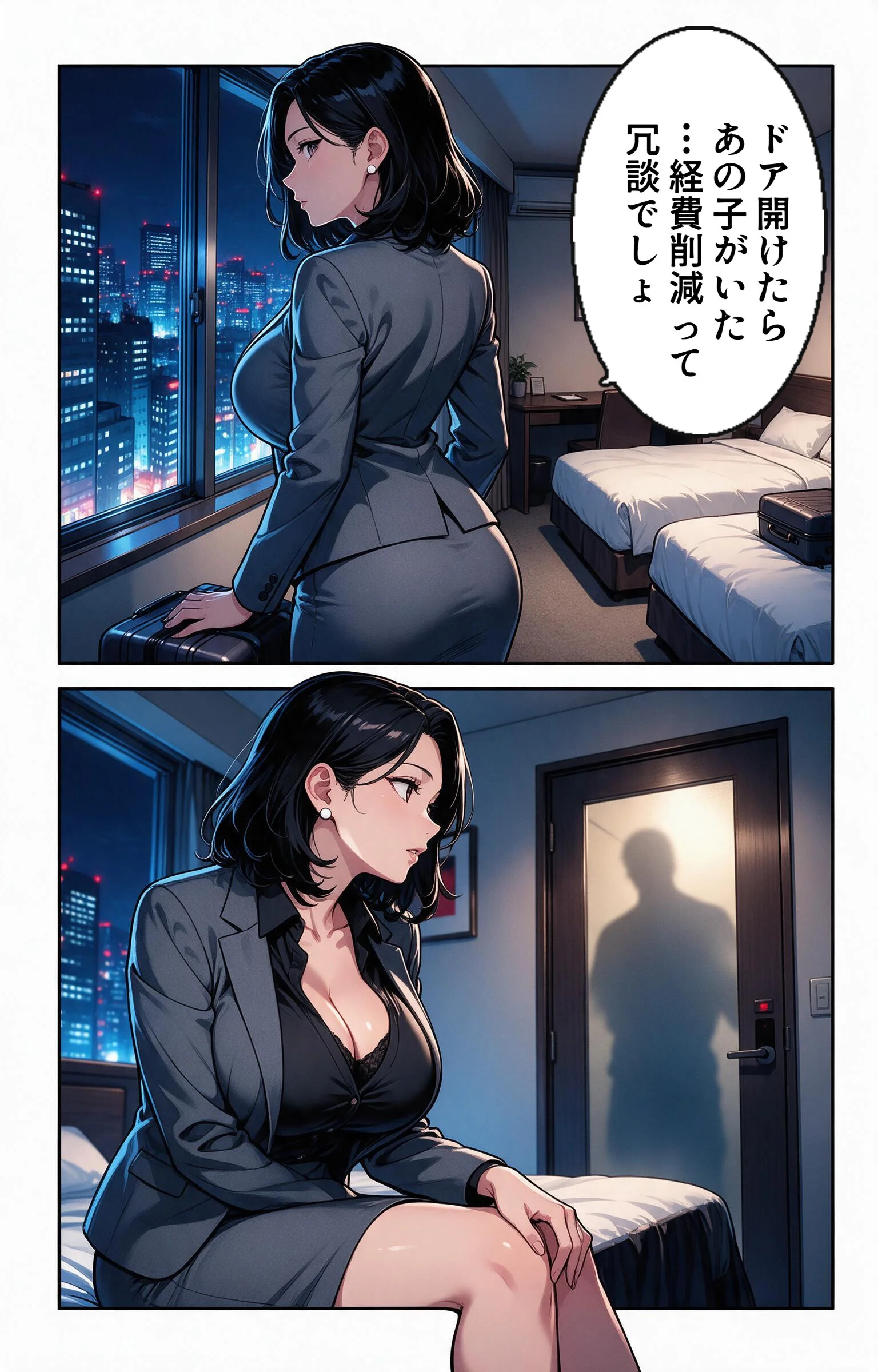 塩対応だったおっぱいの大きい女上司と出張先で相部屋になって上に跨がられて搾られた話ページ3