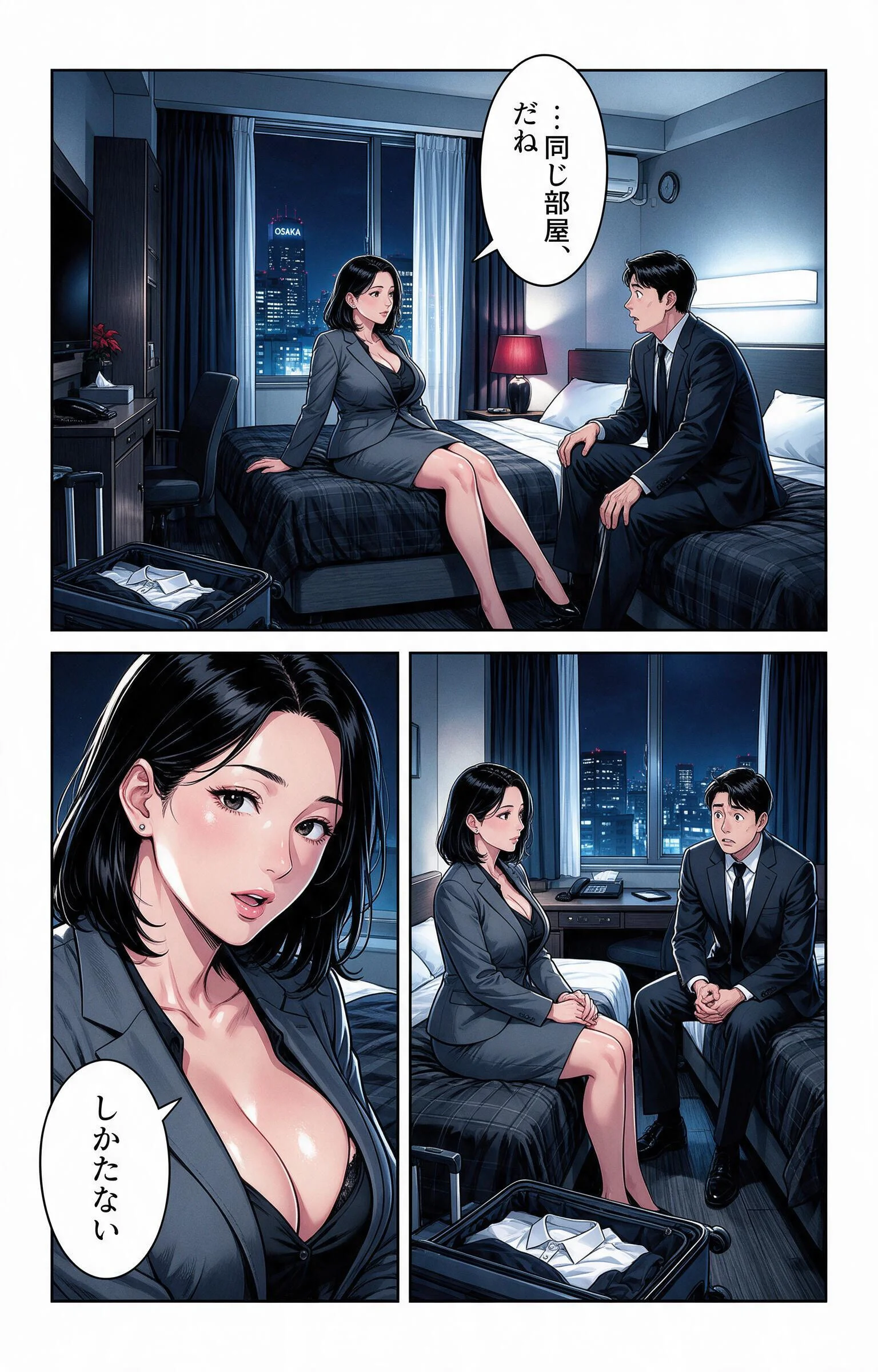塩対応だったおっぱいの大きい女上司と出張先で相部屋になって上に跨がられて搾られた話ページ9
