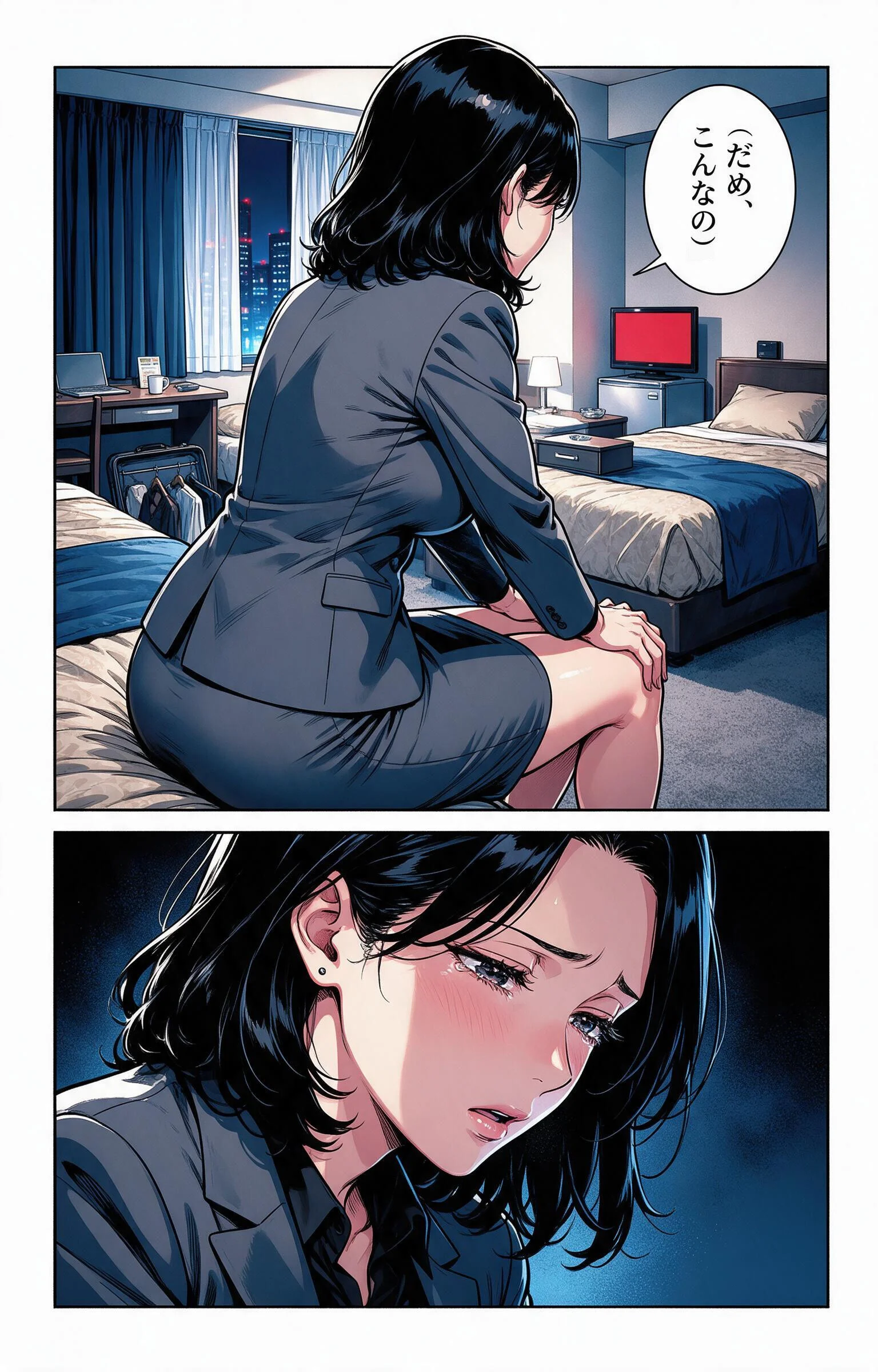 塩対応だったおっぱいの大きい女上司と出張先で相部屋になって上に跨がられて搾られた話ページ11