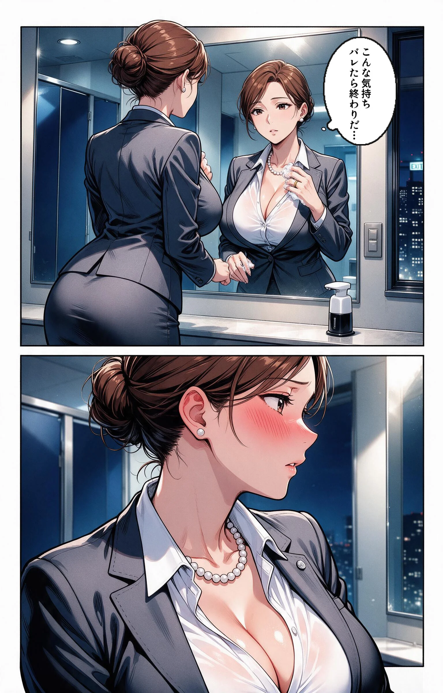 肉食すぎる爆乳女上司に残業で二人きりにされて中出しが止まらなくなった話ページ8
