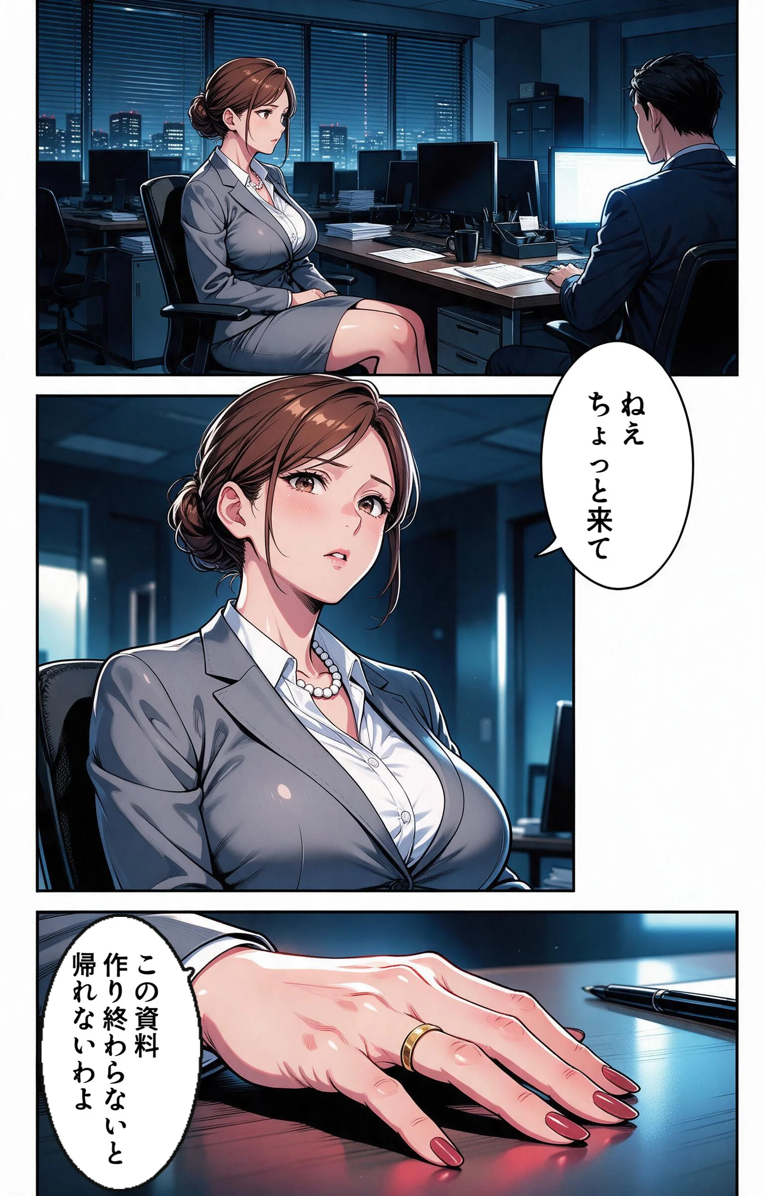 肉食すぎる爆乳女上司に残業で二人きりにされて中出しが止まらなくなった話ページ9