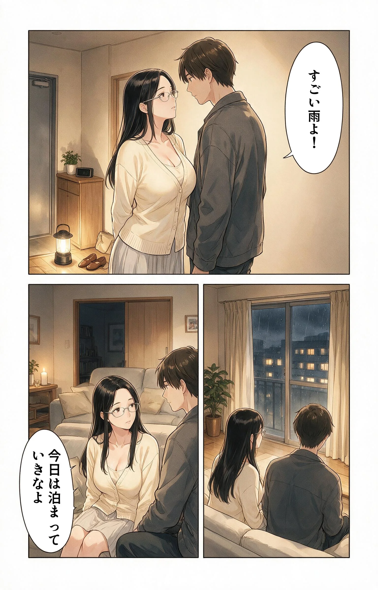寂しがりな巨乳叔母さんと停電の暗闇で密着したら孕ませてって懇願された話ページ9
