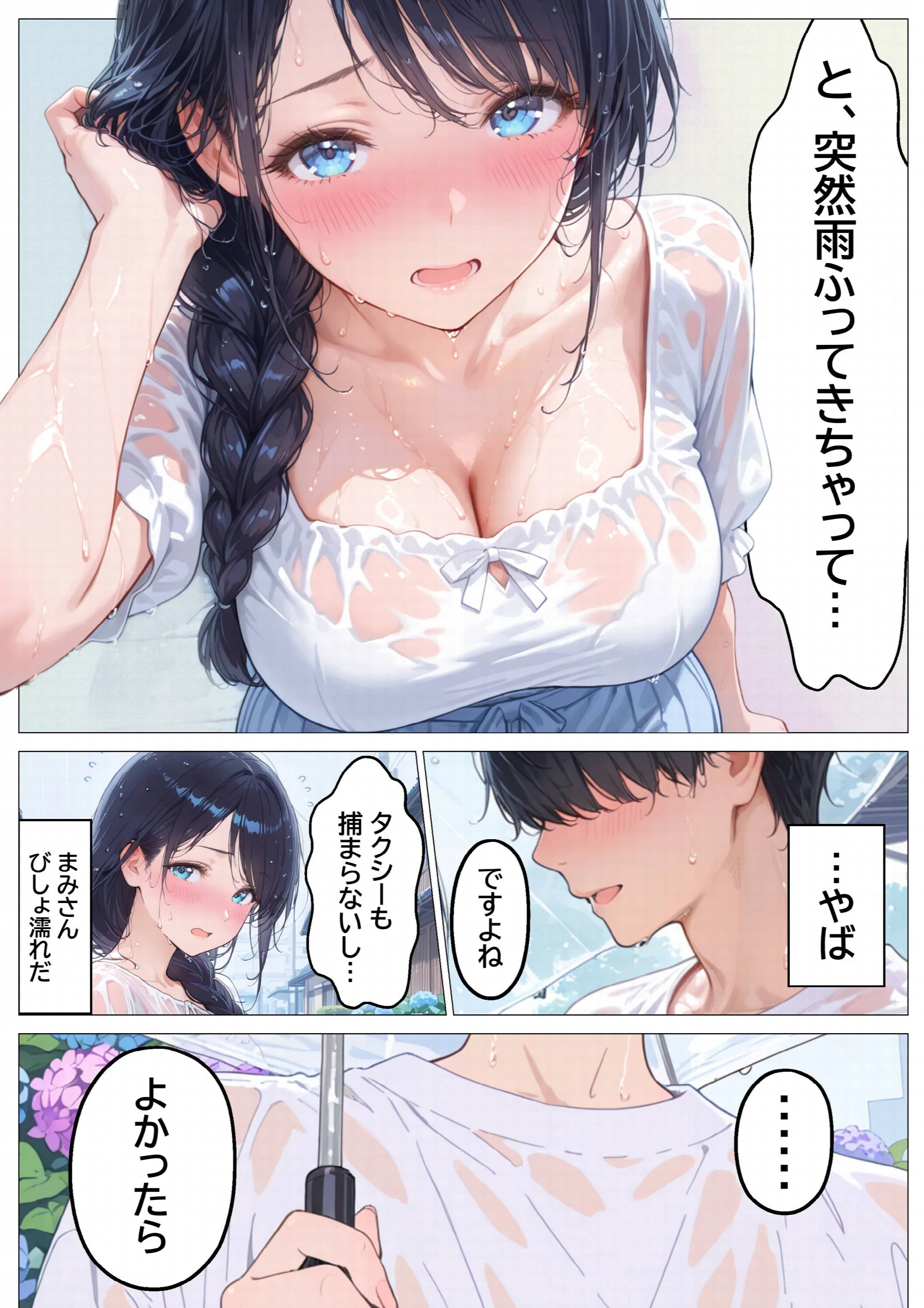 雨でびしょ濡れのバ先人妻を連れ込んで生ハメした話ページ11