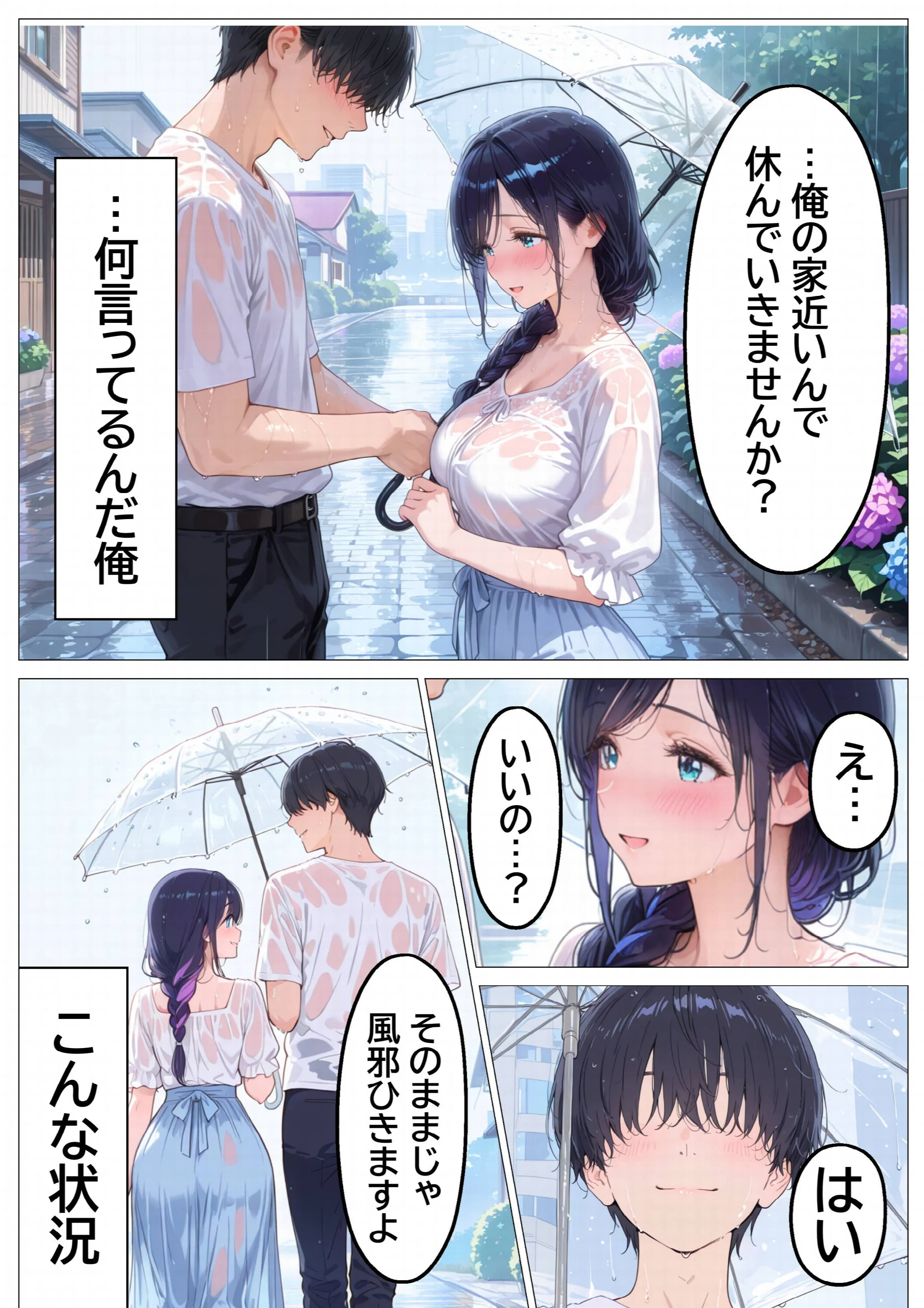 雨でびしょ濡れのバ先人妻を連れ込んで生ハメした話ページ12