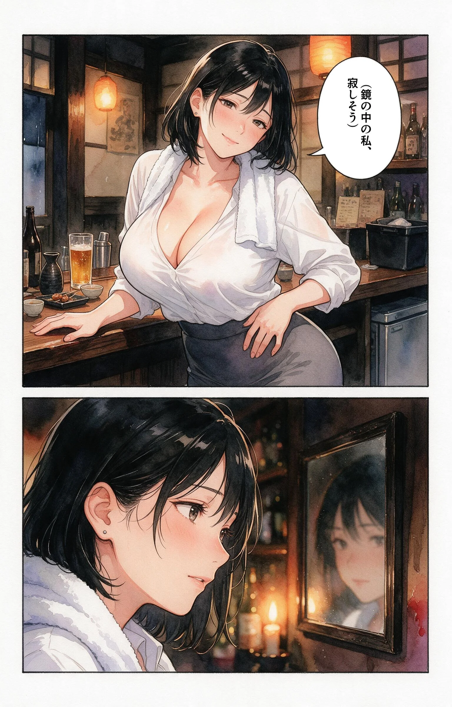 寂しがりな巨乳居酒屋の女将さんを酔い潰れたので介抱したら無言で咥えられた話ページ4