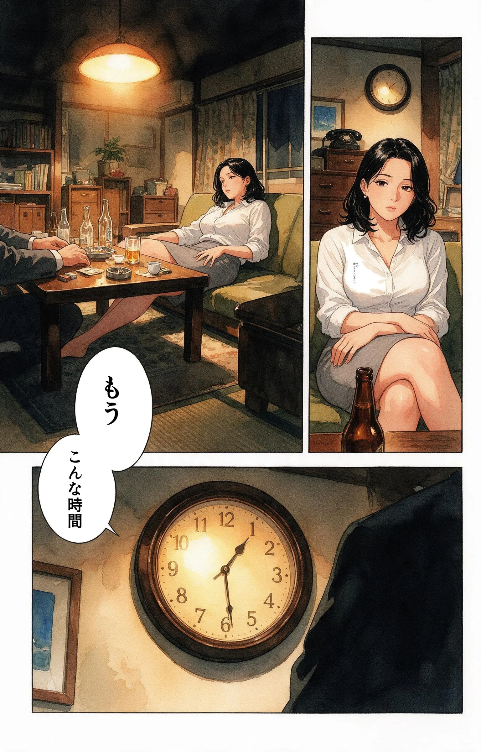 寂しがりな巨乳居酒屋の女将さんを酔い潰れたので介抱したら無言で咥えられた話ページ9