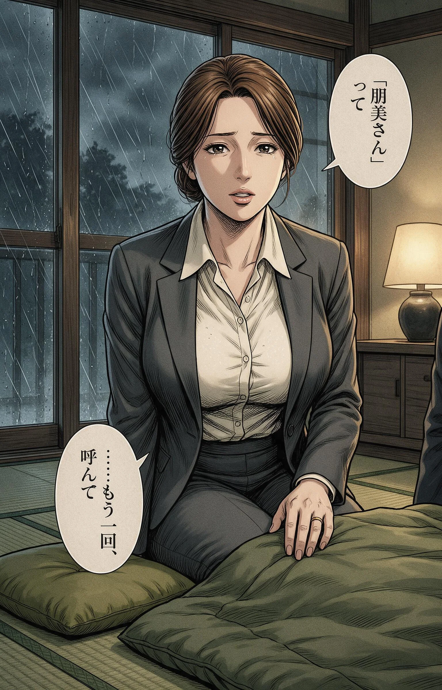 風呂上がりで火照ったノーブラ恩師の奥さんの家に台風で泊まったら好きにしていいって言われた話ページ12
