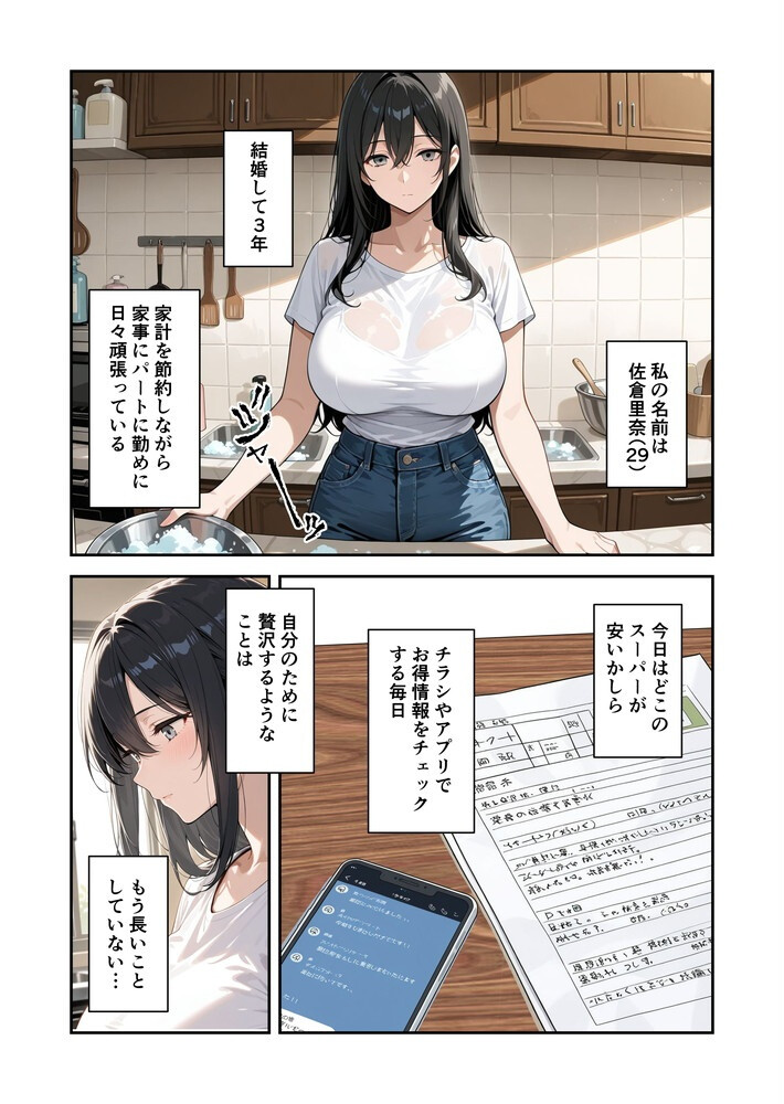 節約上手の真面目な人妻が媚薬暗示マッサージにハマって、どスケベ肉便器になった話ページ2
