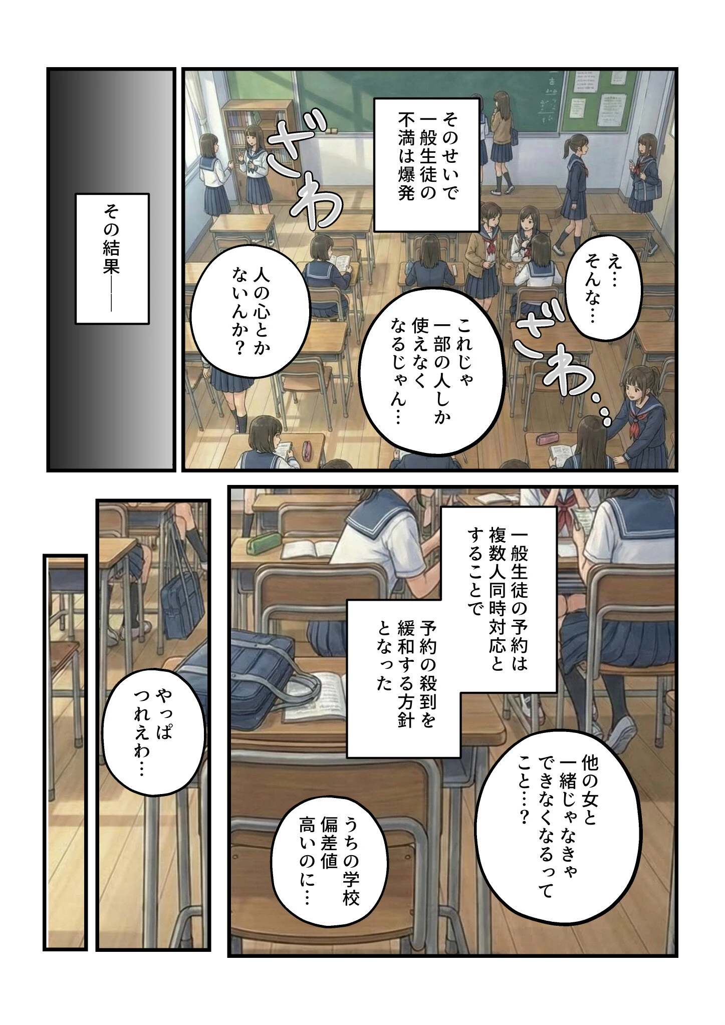 貞操逆転した世界である女子校の性処理係になった件3ページ4
