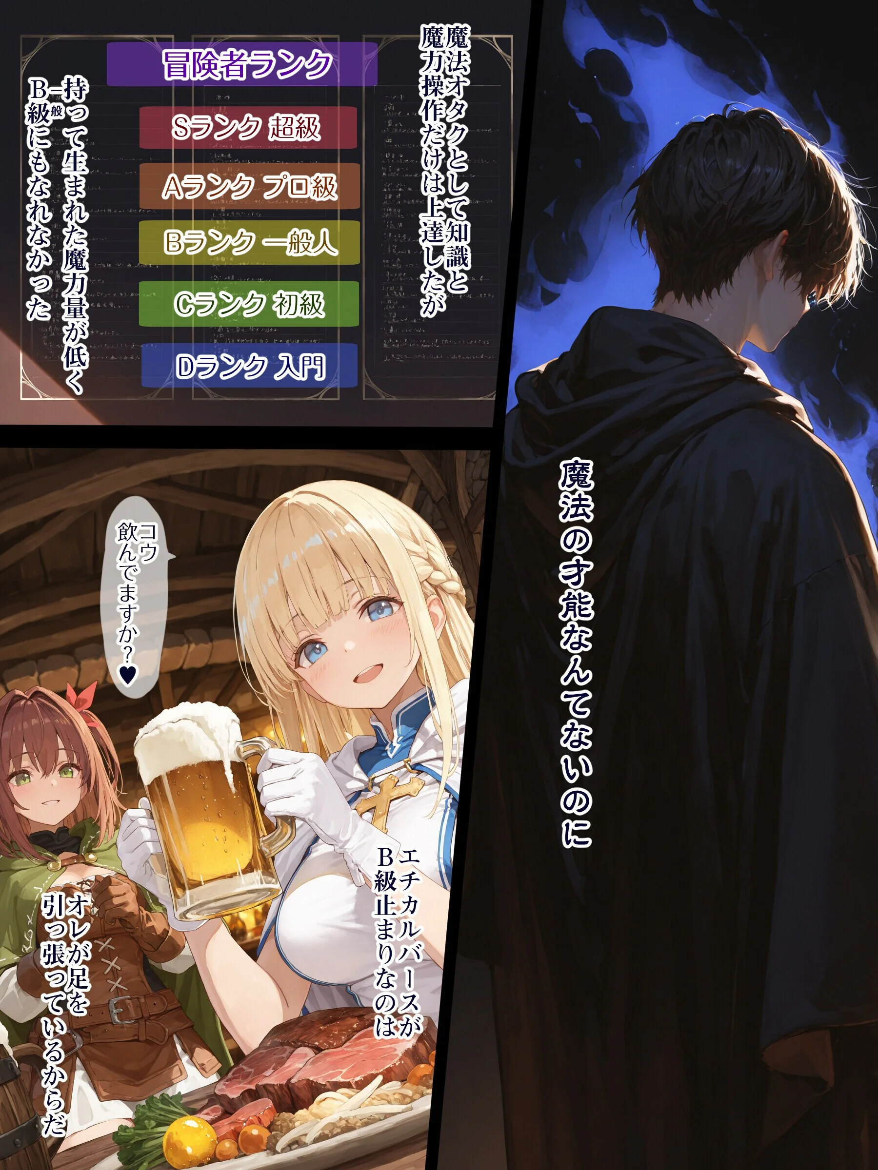 幼馴染冒険者パーティーのお荷物魔法使いオレ 失われた高等魔法スリープを覚えて皆にようやく恩返し!と思ったけど性欲を抑えきれずパーティーメンバーのすやすやえっちに使ってしまう◆ページ13