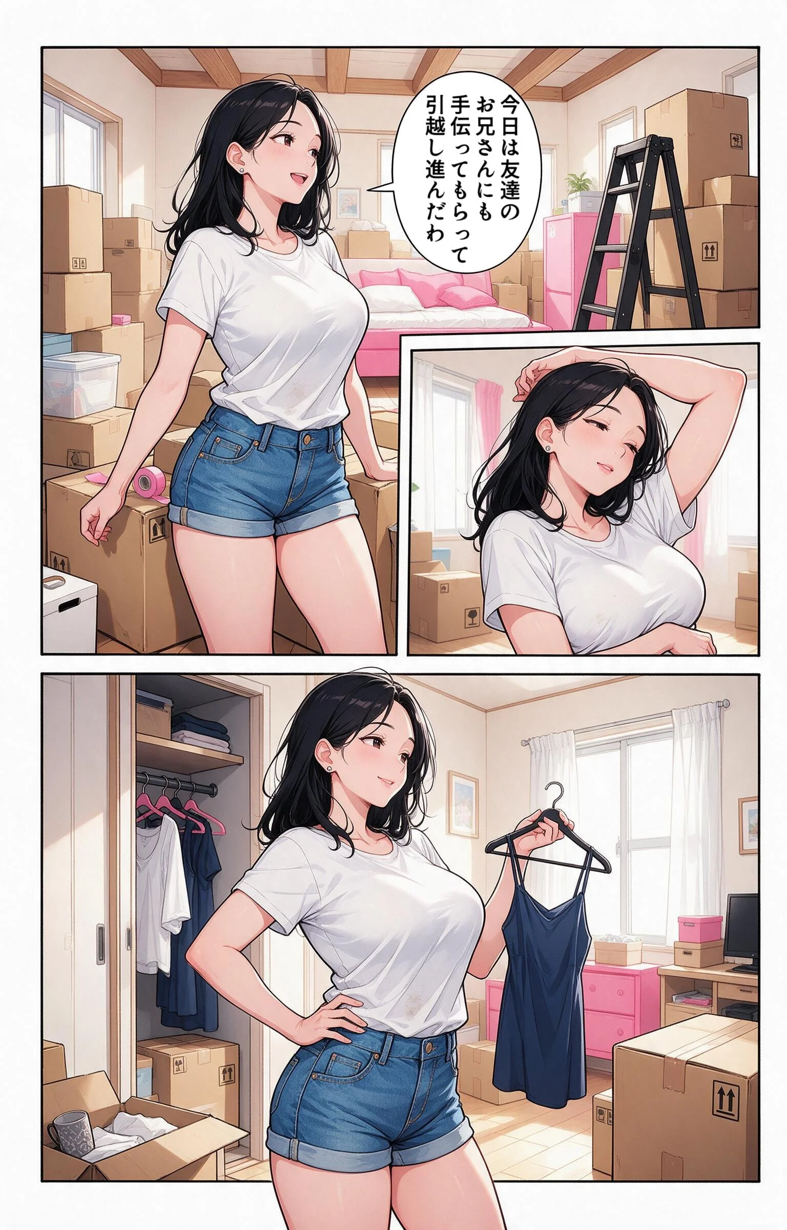 お堅いと思ってた爆乳妹の友達の引っ越しを手伝ったら上に跨がられて搾られた話ページ2