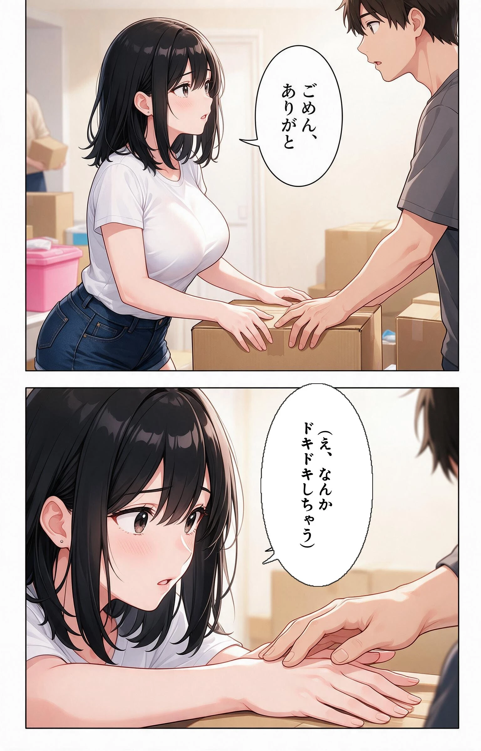 お堅いと思ってた爆乳妹の友達の引っ越しを手伝ったら上に跨がられて搾られた話ページ6
