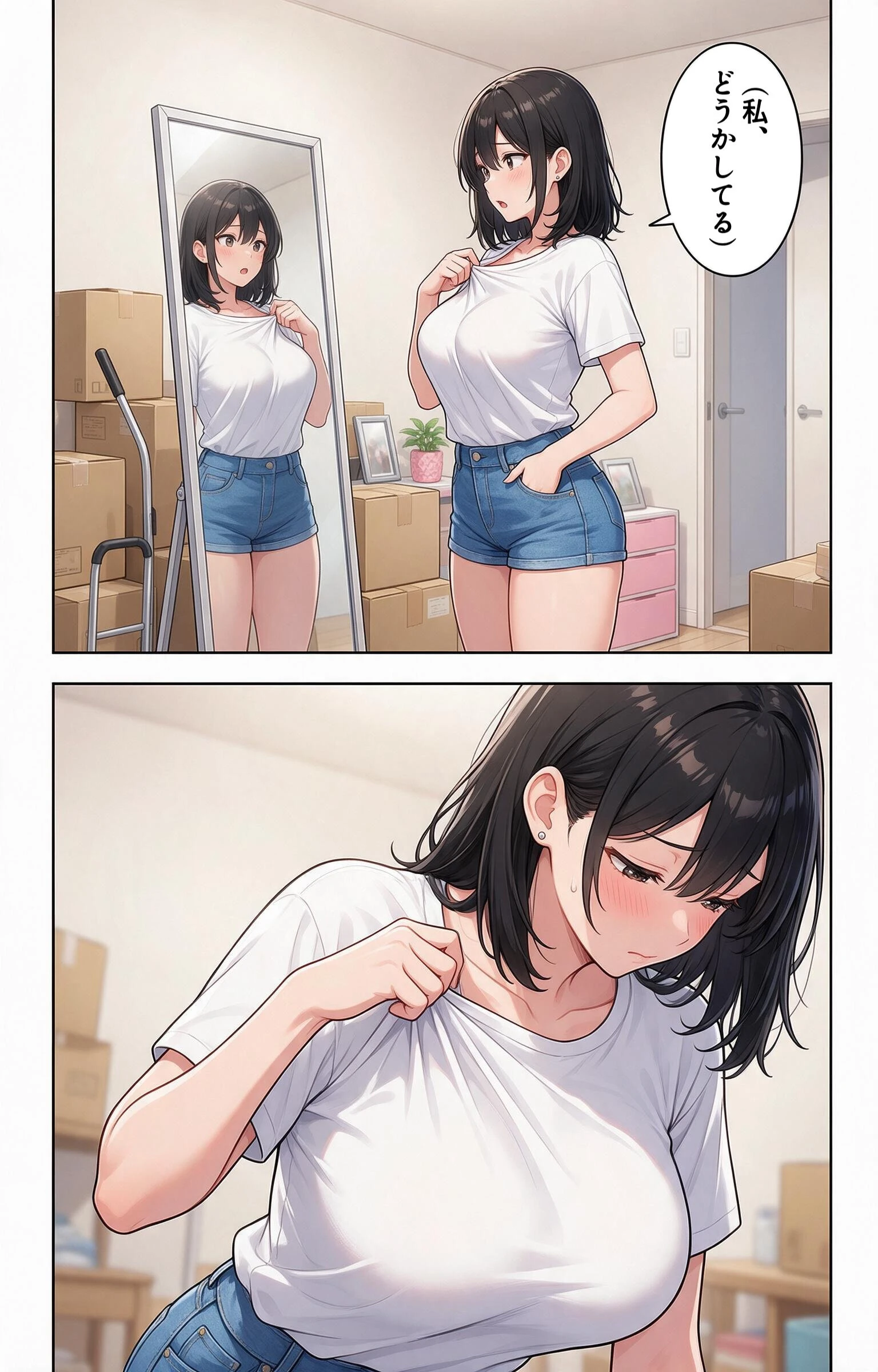 お堅いと思ってた爆乳妹の友達の引っ越しを手伝ったら上に跨がられて搾られた話ページ8