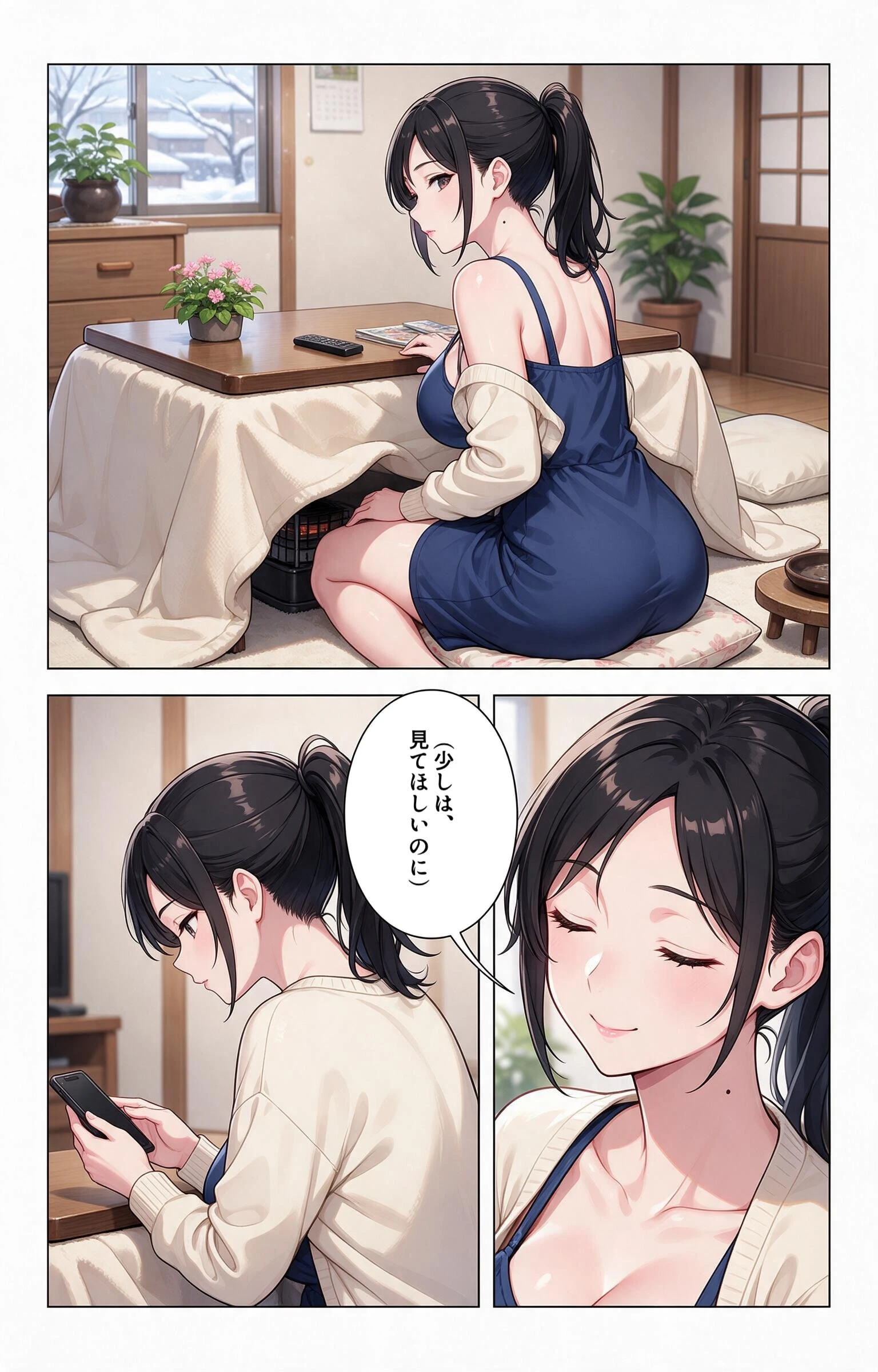 甘え上手な爆乳義妹と炬燵で足が触れたら甘えたい盛りでベタベタだった話ページ2