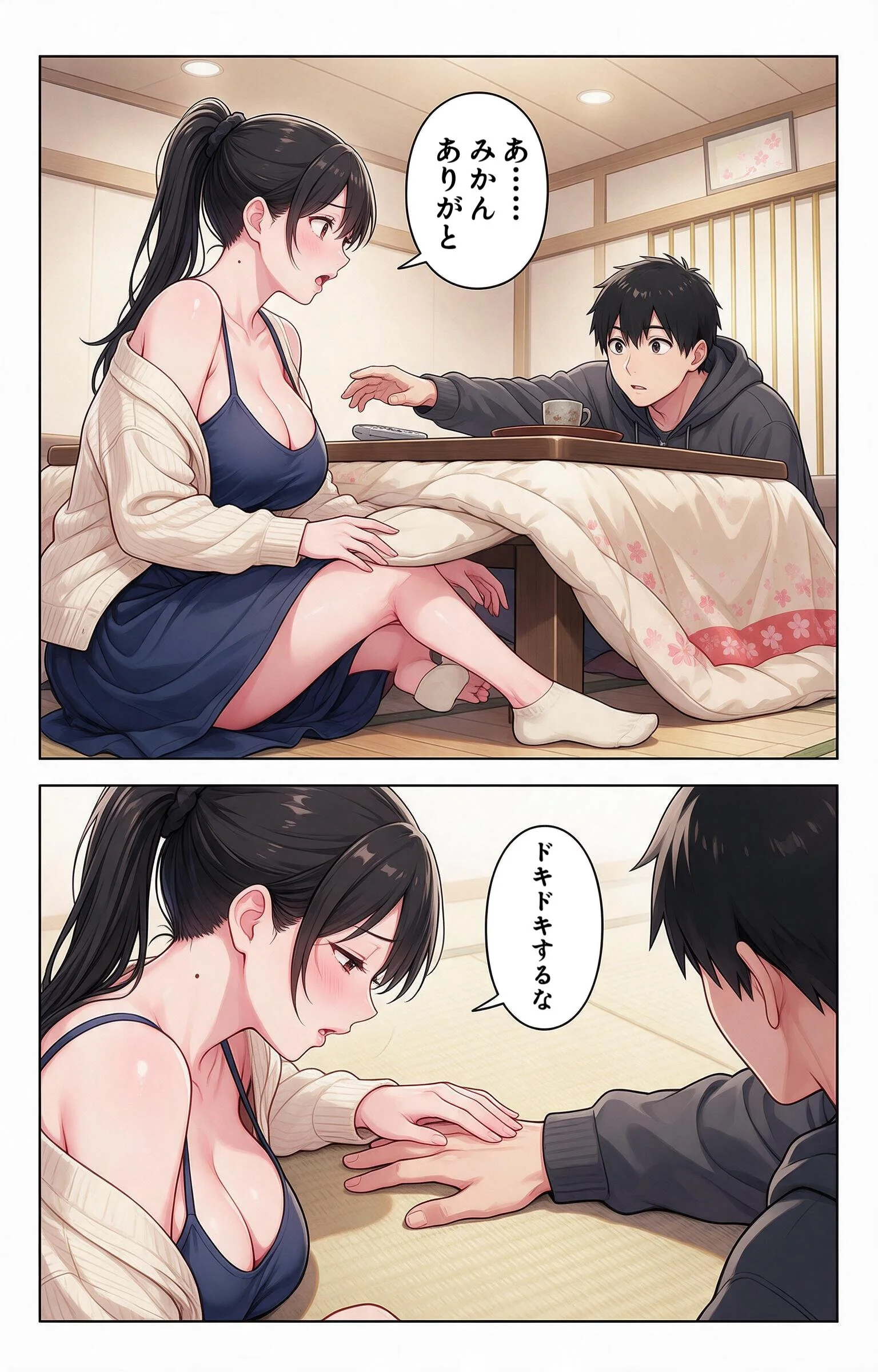 甘え上手な爆乳義妹と炬燵で足が触れたら甘えたい盛りでベタベタだった話ページ6