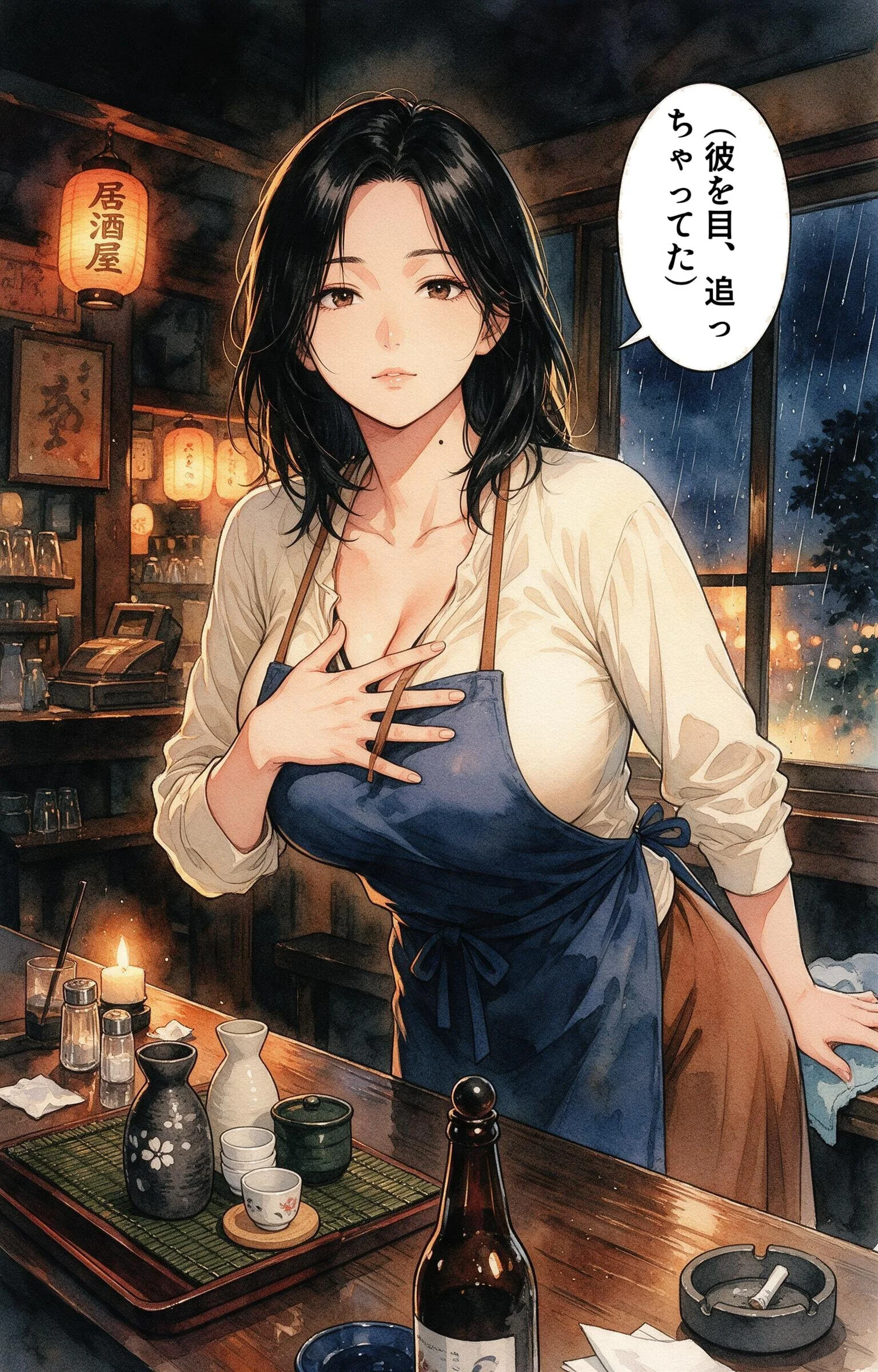 甘え上手なおっぱいの大きい居酒屋の女将さんの家に台風で泊まったら一晩だけって抱きしめられた話ページ7