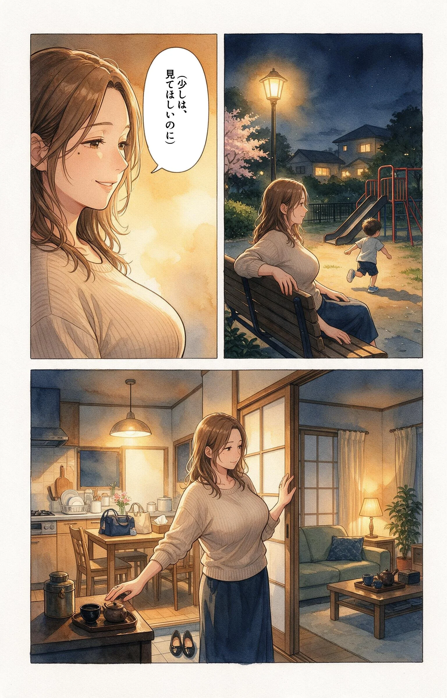 無防備すぎる巨乳ママ友と停電の暗闇で密着したら我慢できずに求めてきた話ページ2
