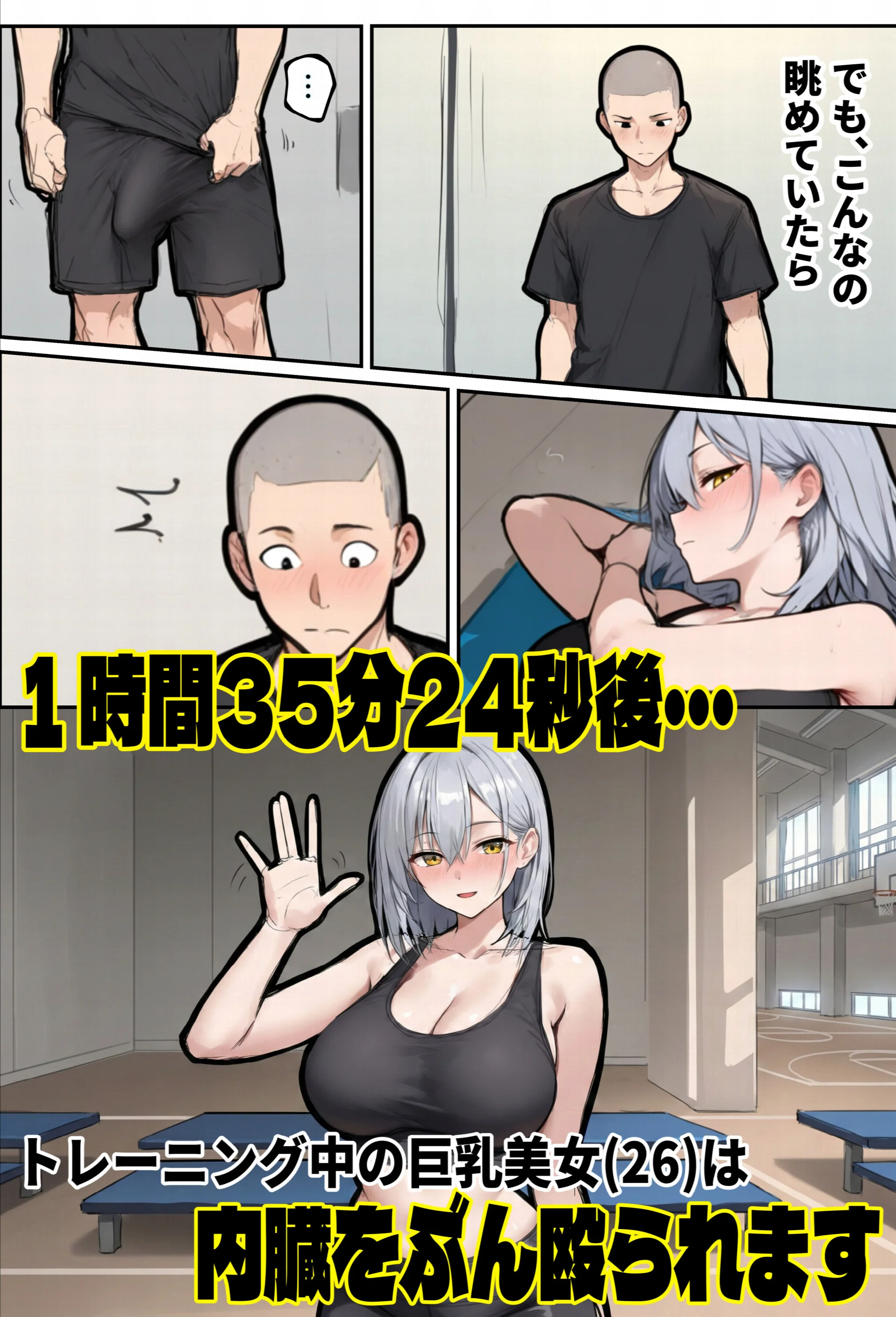 1時間35分24秒後、トレーニング中の巨乳美女(26)は内臓をぶん殴られます(笑) 棒消し修正版ページ2