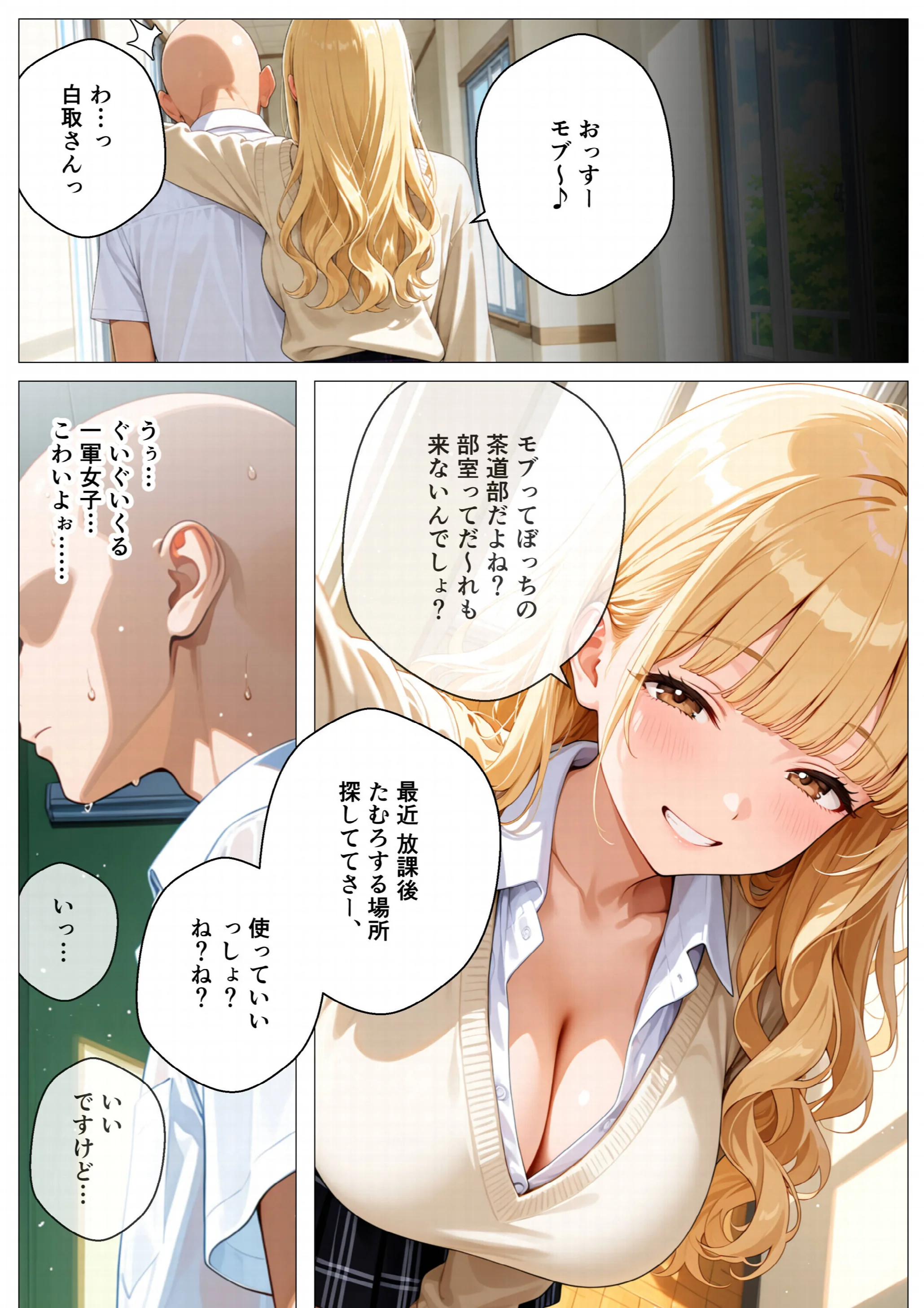 モブの俺、茶道部を占領され、一軍ギャル4人組の罰ゲーム対象になった話（1）（単話）ページ3