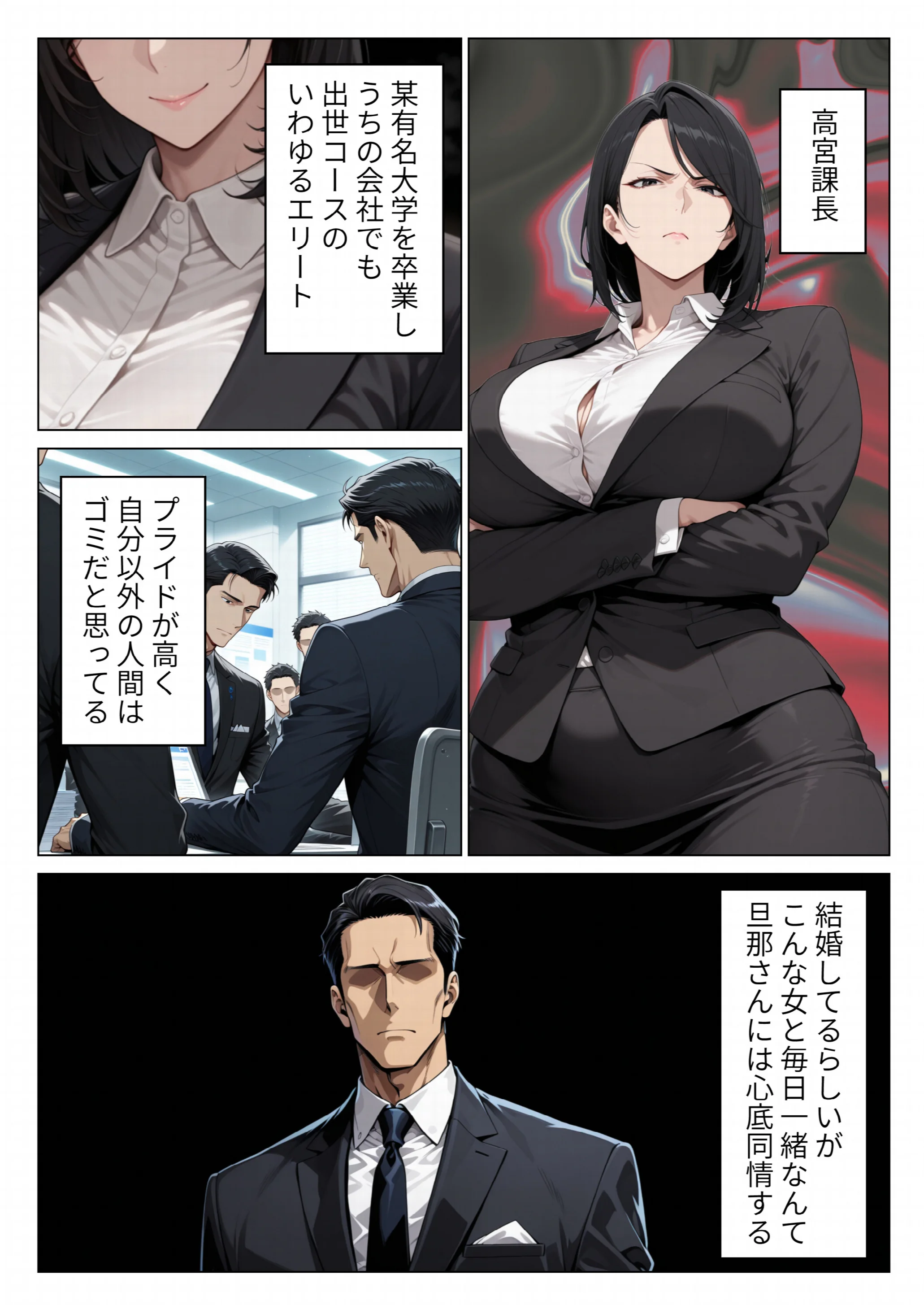 パワハラ人妻上司を俺のデカチンで完堕ちさせたら見られて興奮する変態痴女になった話（1）（単話） モザイク版ページ3